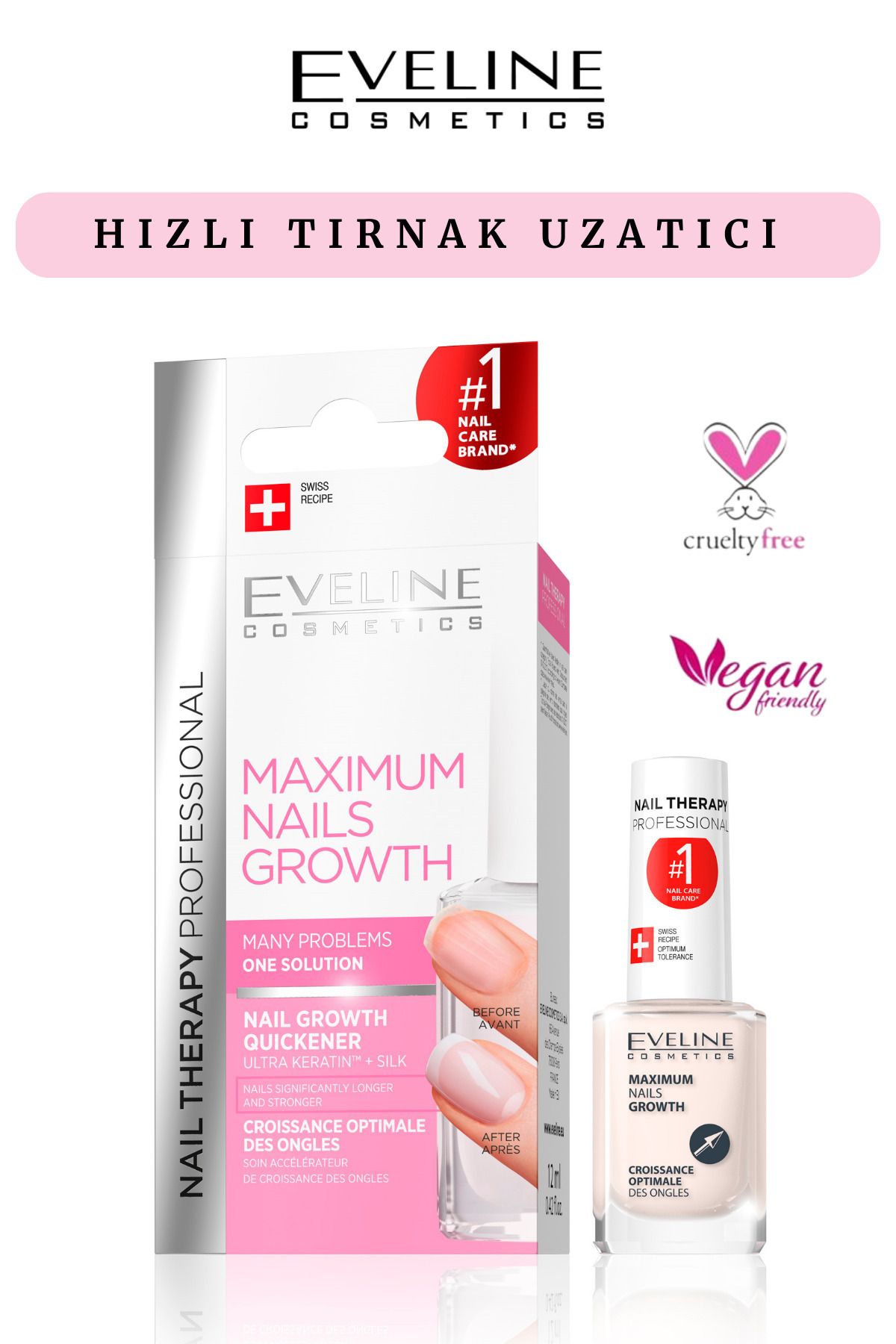 Eveline Cosmetics Hızlı Tırnak Uzatıcı Bakım | Maximum Nails Growth 12ml