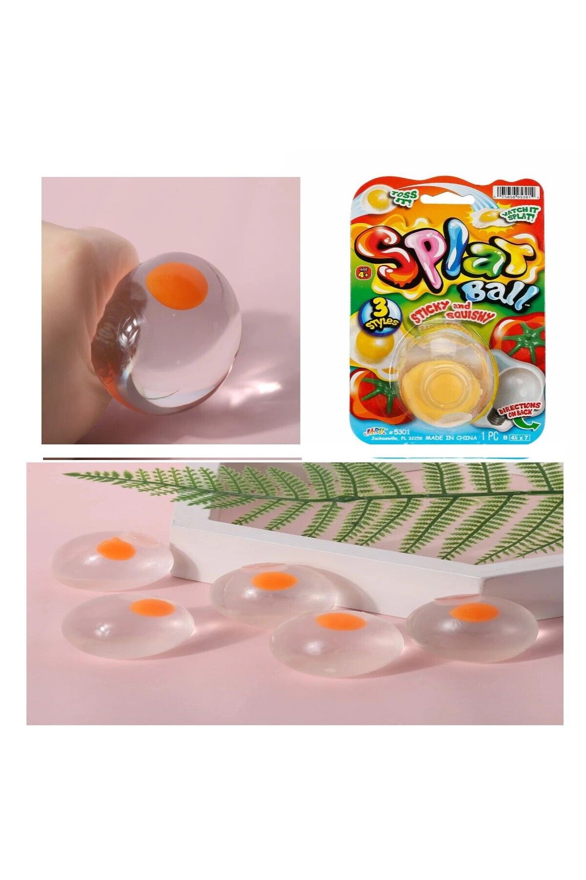 BAMTEBİ Yumuşak Yumurta Squish Attack Streç Gıdalar Yapışkan Yumusta Skuşhi Splat Ball 5.5 Cm