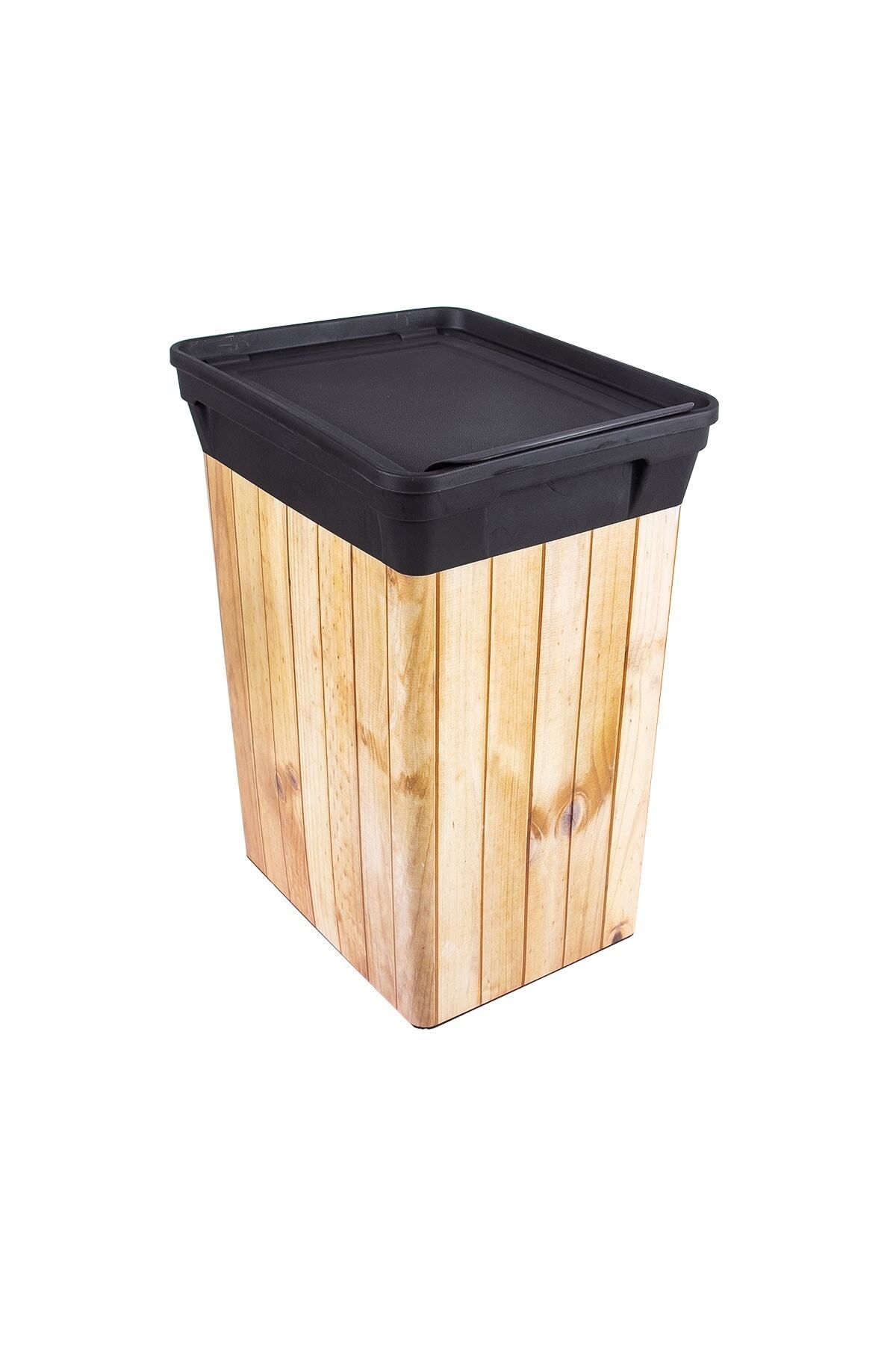QUTU Trashbın Wood 10 l Çöp Kovası