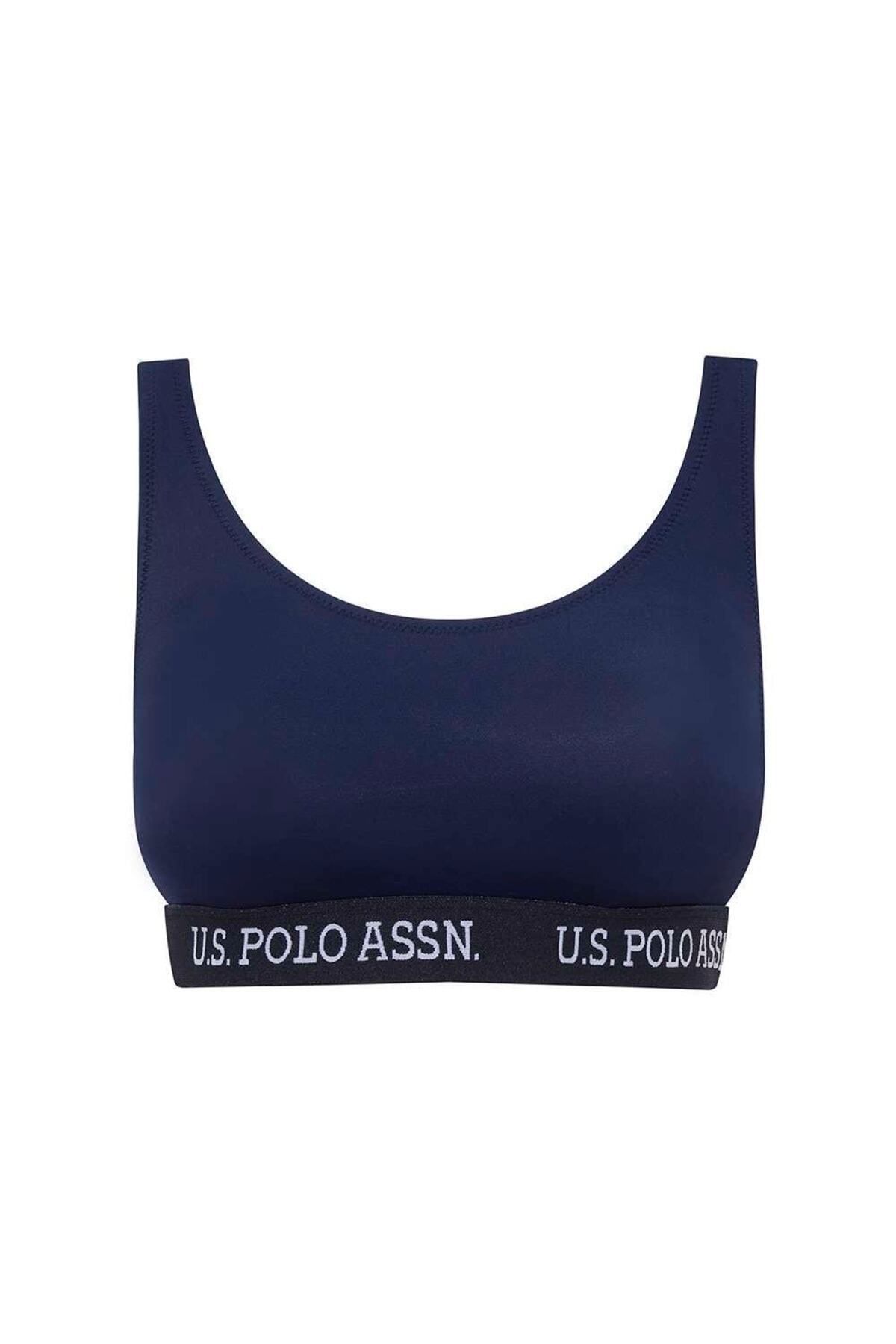 U.S. Polo Assn. Kadın Lacivert U Yaka Bralet Bikini Üst