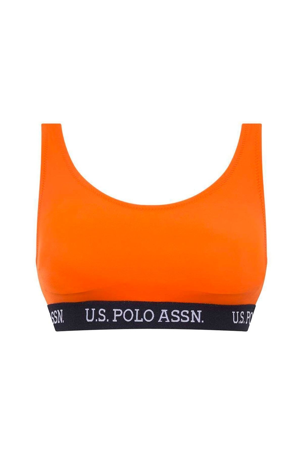 U.S. Polo Assn. Kadın Turuncu U Yaka Bralet Bikini Üstü