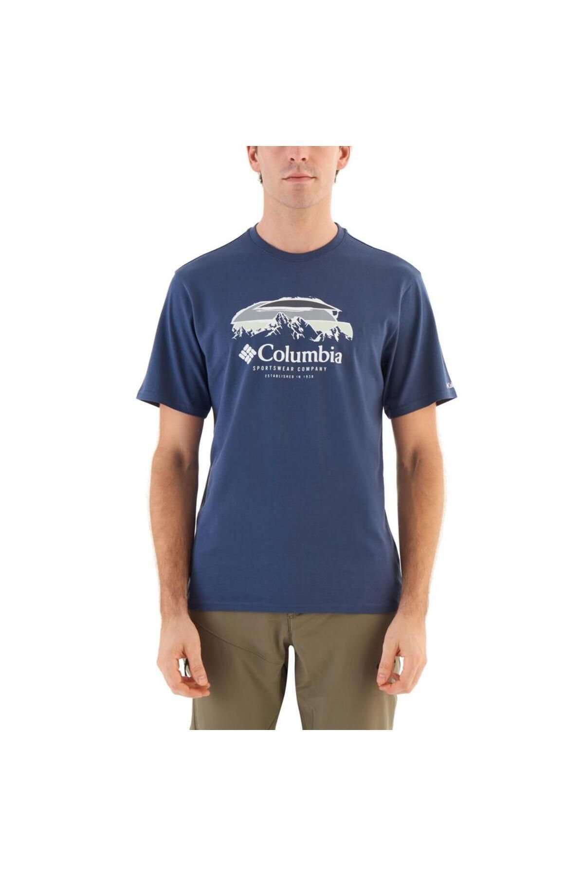 Columbia CSC Hikers Haven Erkek Kisa Kollu T-Shirt Mavi CS0336-480
