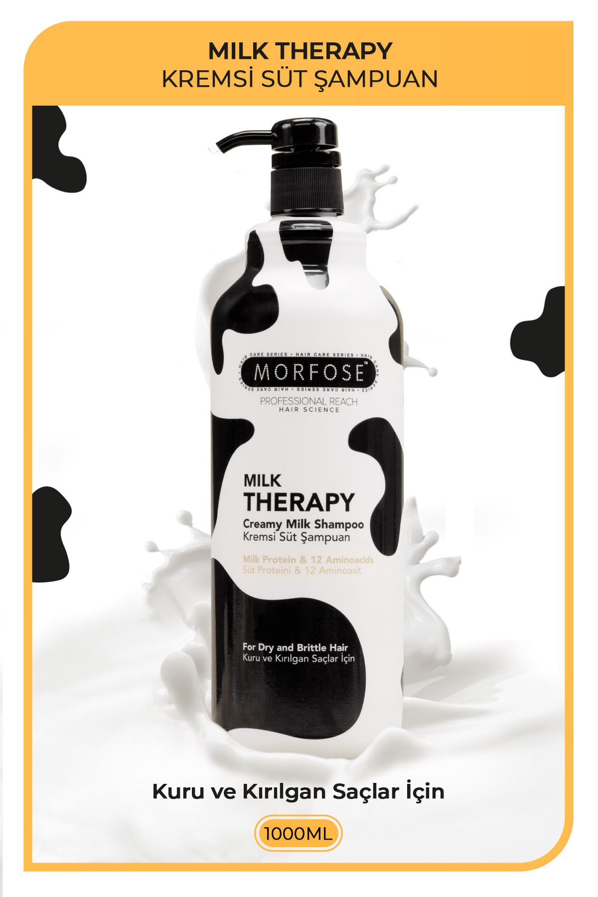 Morfose Milk Therapy Şampuan 1000 ml - Süt Proteinli, Saç Dökülmesi Karşıtı, Onarıcı, Besleyici Etki