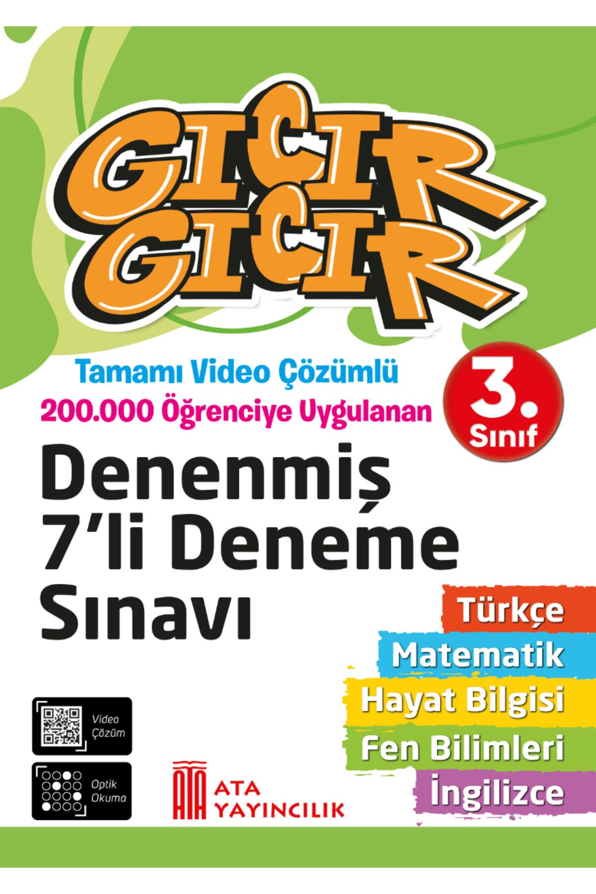 Ata Yayıncılık 3. Sınıf Gıcır Gıcır Tüm Dersler Denenmiş 7'li Deneme Sınavı