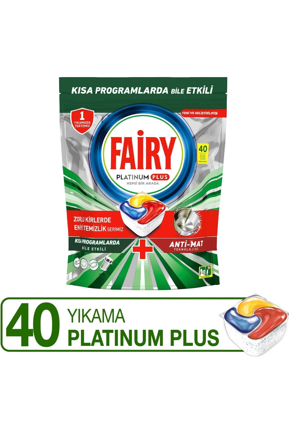 Fairy Platinum Plus 40 Yıkama Bulaşık Makinesi Deterjanı Tableti /kapsülü