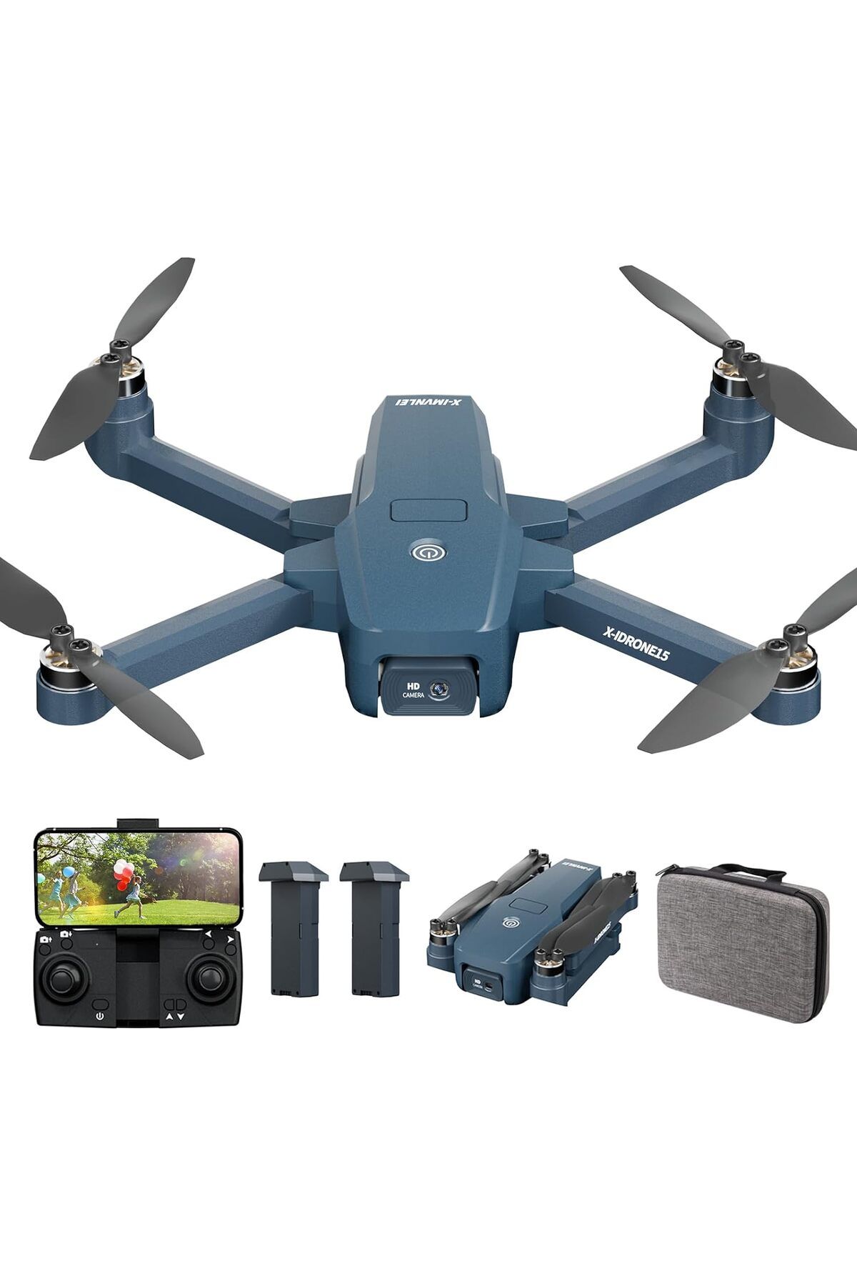 X-IMVNLEI X15 Drone, fırçasız motorlu, 1080p HD kamera, 11 m/s MAX Livello Vento 4 RC Quadcopter, UAV