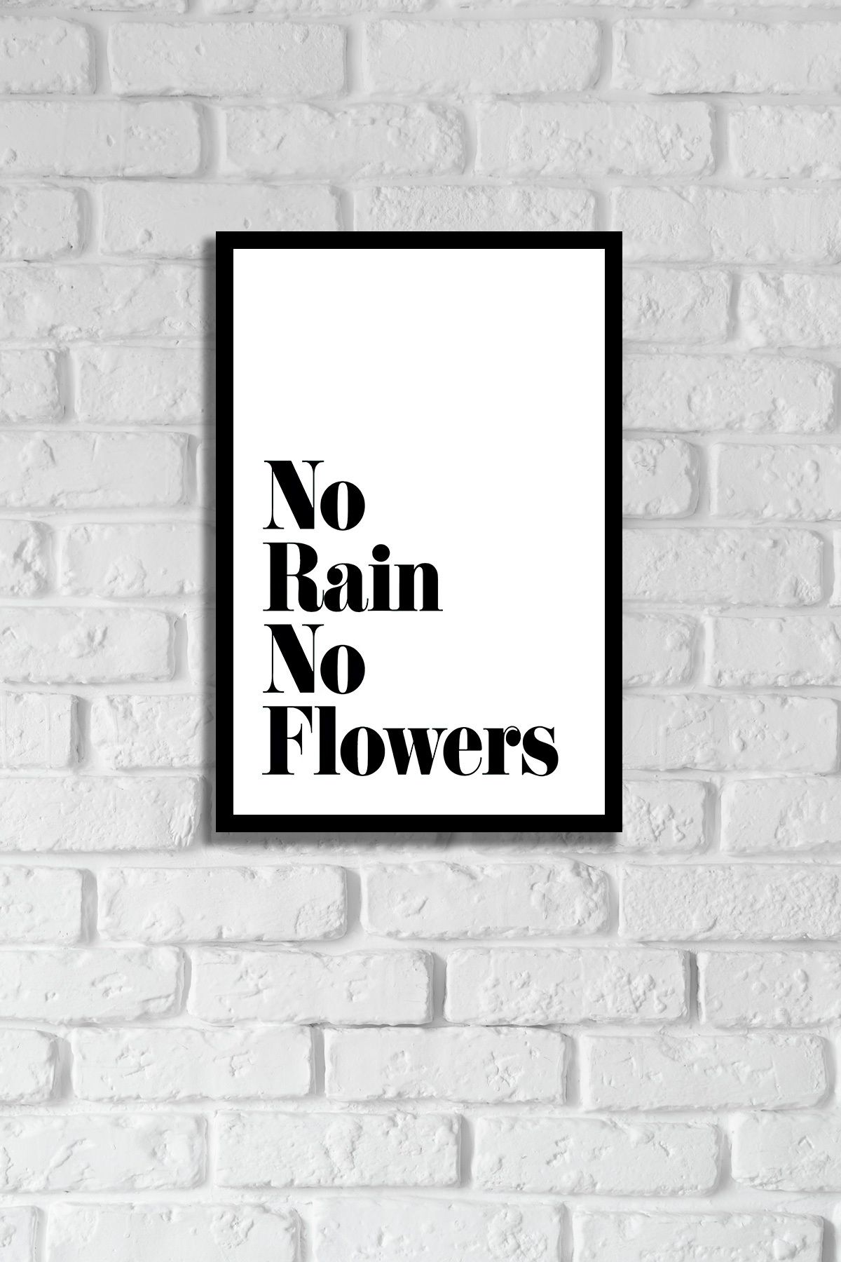 MH MiniHediye No Rain No Flowers Yazılı Çerçeve Görünümlü Dekoratif Ahşap Mdf Tablo 20x30 cm