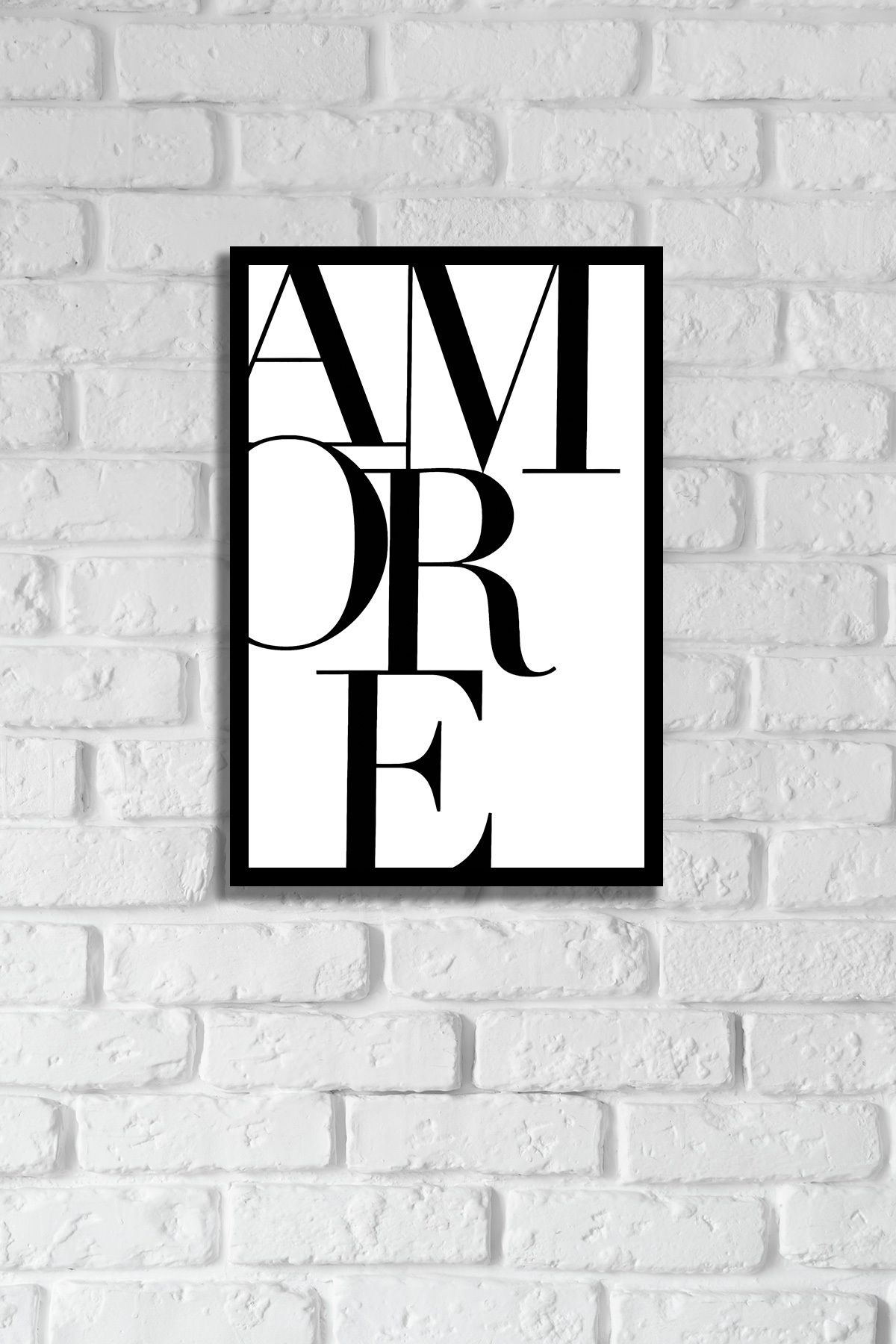 MH MiniHediye Amore Yazılı Çerçeve Görünümlü Dekoratif Ahşap Mdf Tablo 20x30 cm