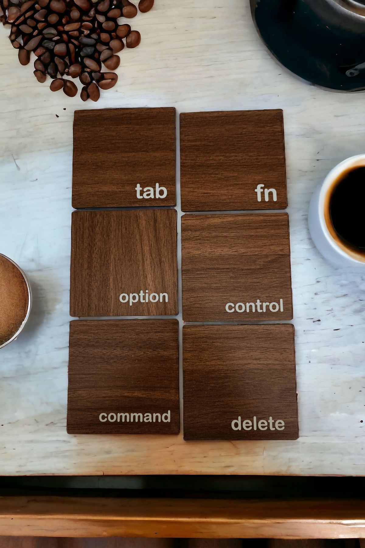 wooden gift design 12 Parça Ofis Bardak Altlığı