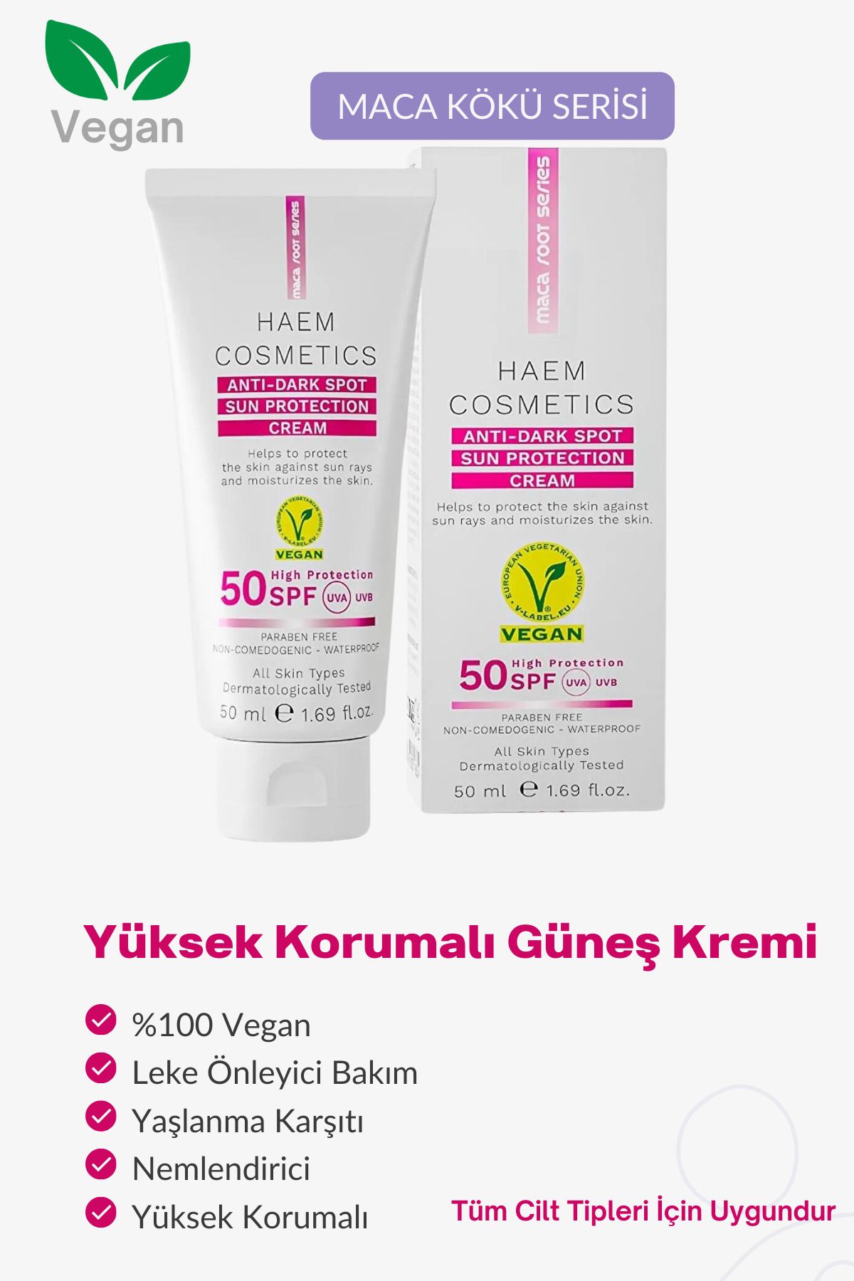 Haem Cosmetics Leke Karşıtı Yüksek Korumalı Güneş Kremi 50 ml