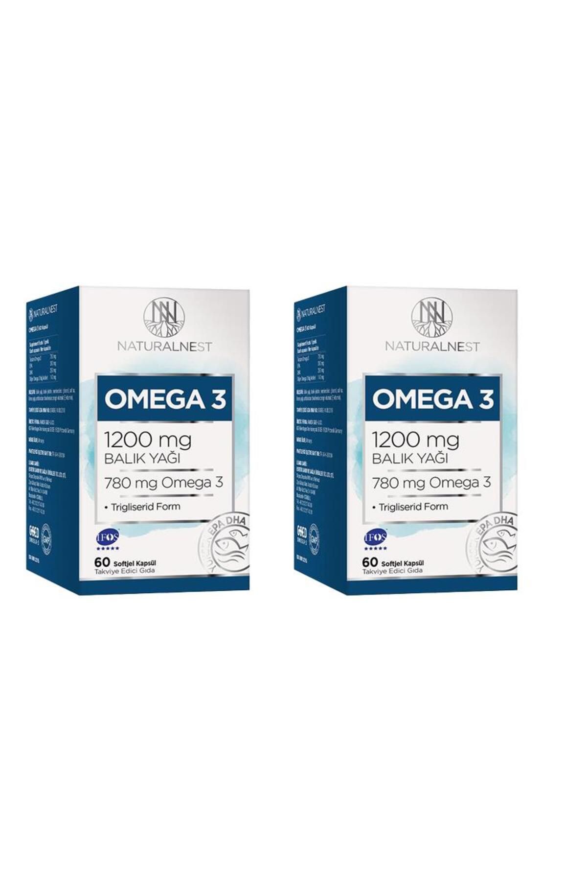 Natural Nest Omega 3 Balık Yağı 1200 mg 60 Kapsül 2 Kutu