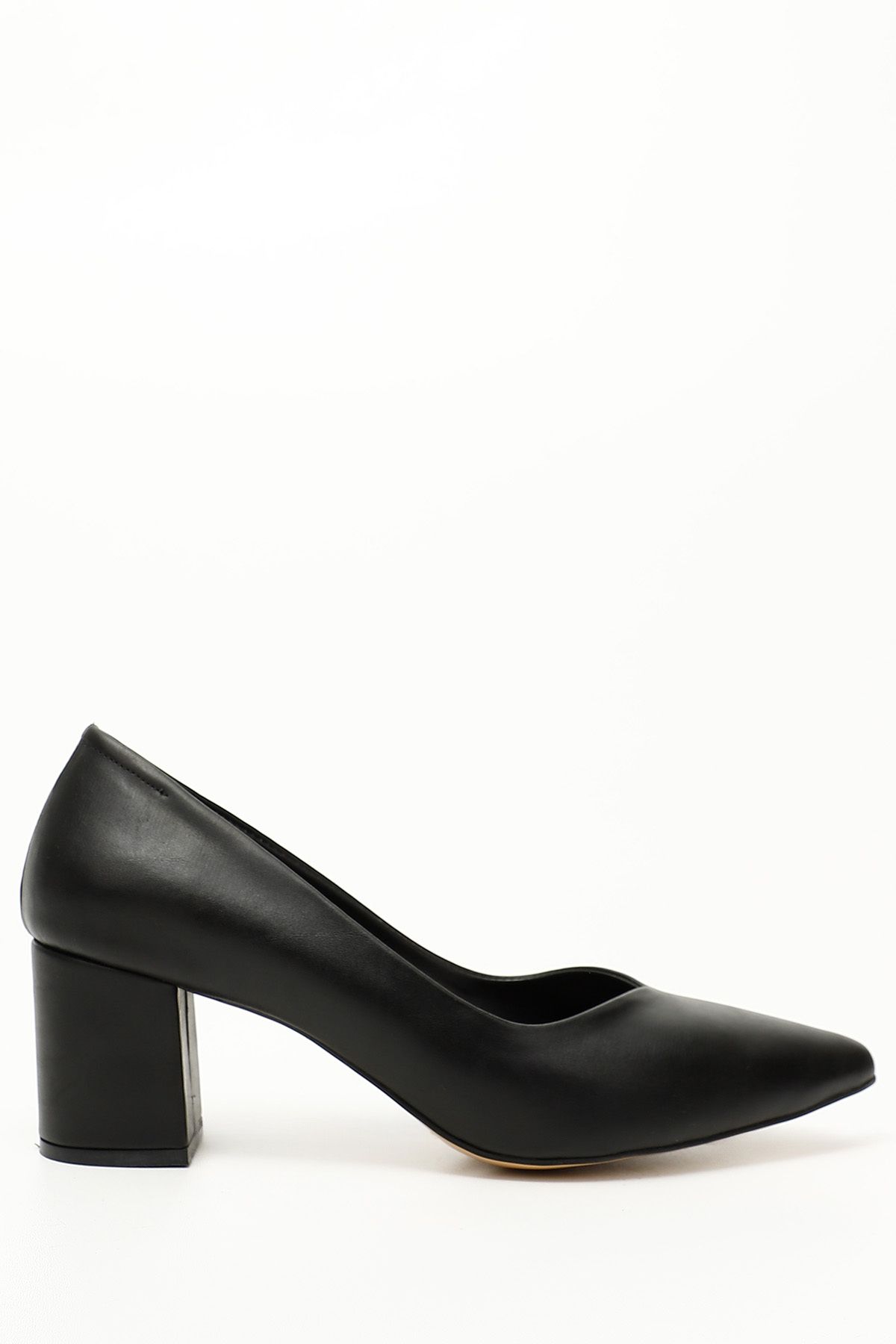 GÖNDERİ(R) Siyah Gön Sivri Burun Orta Kalın Topuklu Kadın Ayakkabı 38918