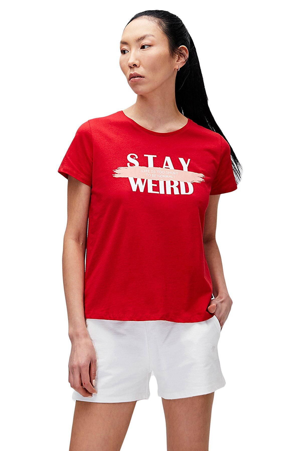 Bad Bear Kadın Stay Weırd Tee T-shirt - Kırmızı