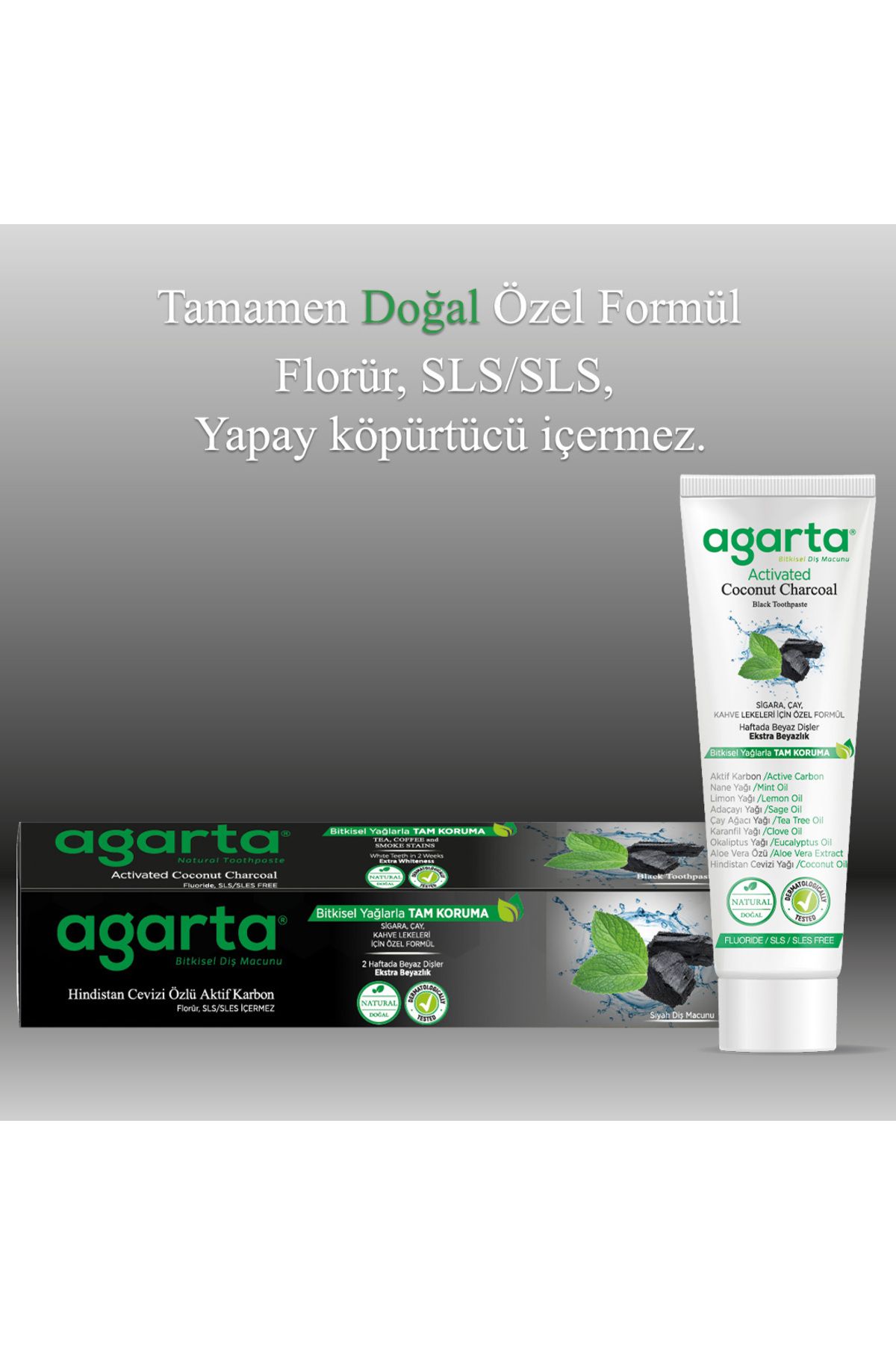 Doğal Hindistan Cevizi Özlü Aktif Karbonlu Florürsüz Diş Macunu 100 Ml/130 gr_4