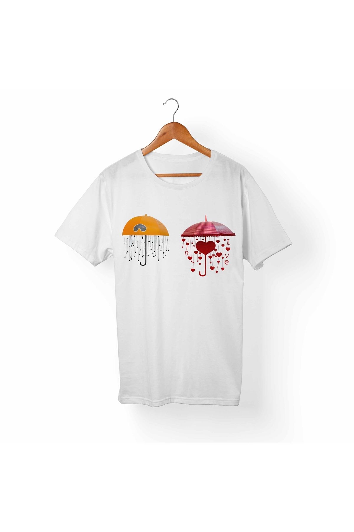 Alfa Tshirt Umbrella Şemsiye Baskılı Çocuk Beyaz Tişört