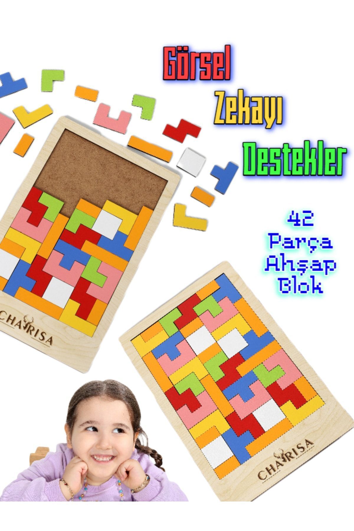 WOODROFFE Ahşap Tetris -blok Puzzle Zeka Oyuncağı Montessori Motor Beceri Gelişimi El Beceri Oyuncağı