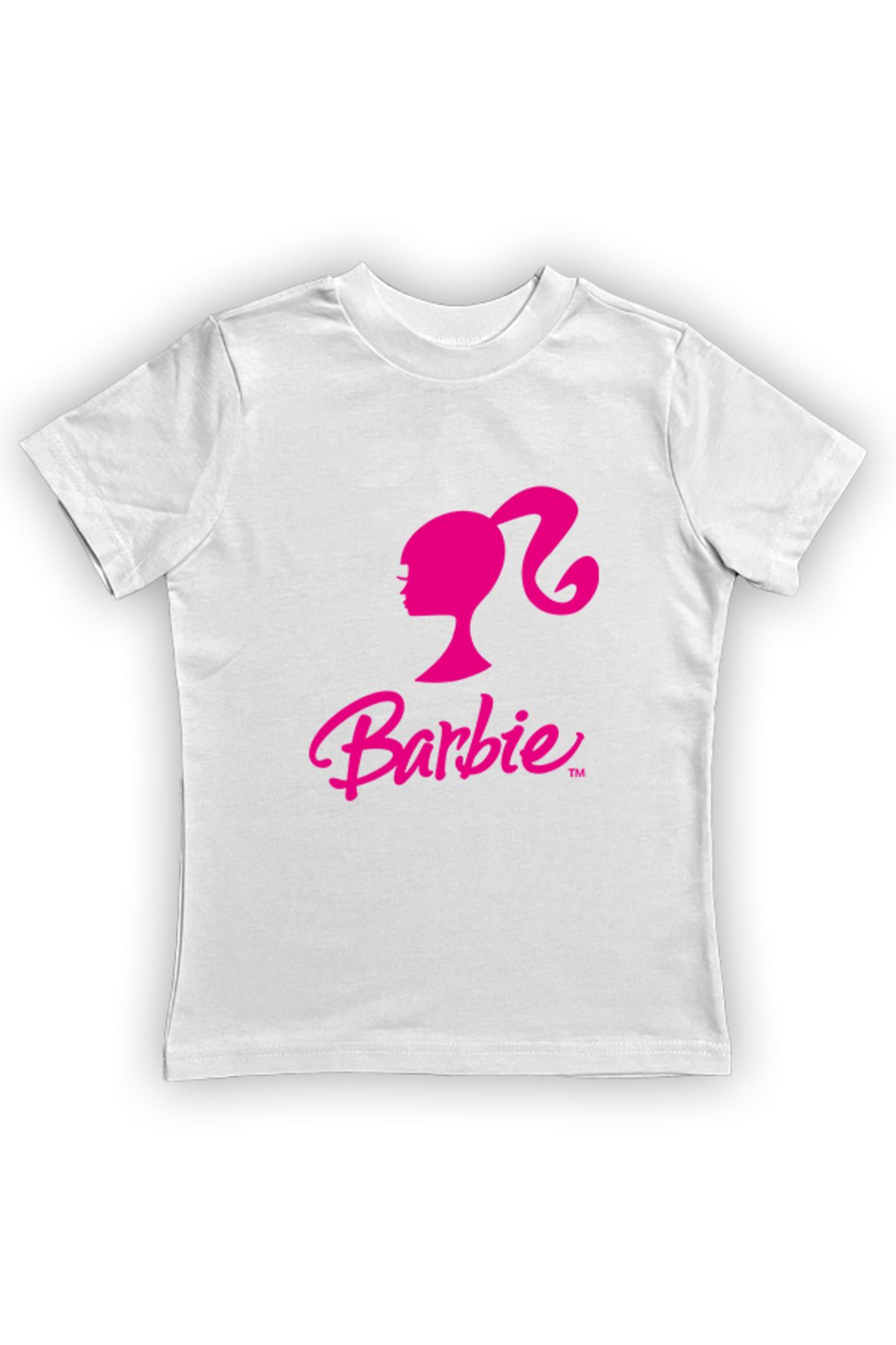 Barbie baskılı pamuklu penye kumaş yazlık çocuk tişört