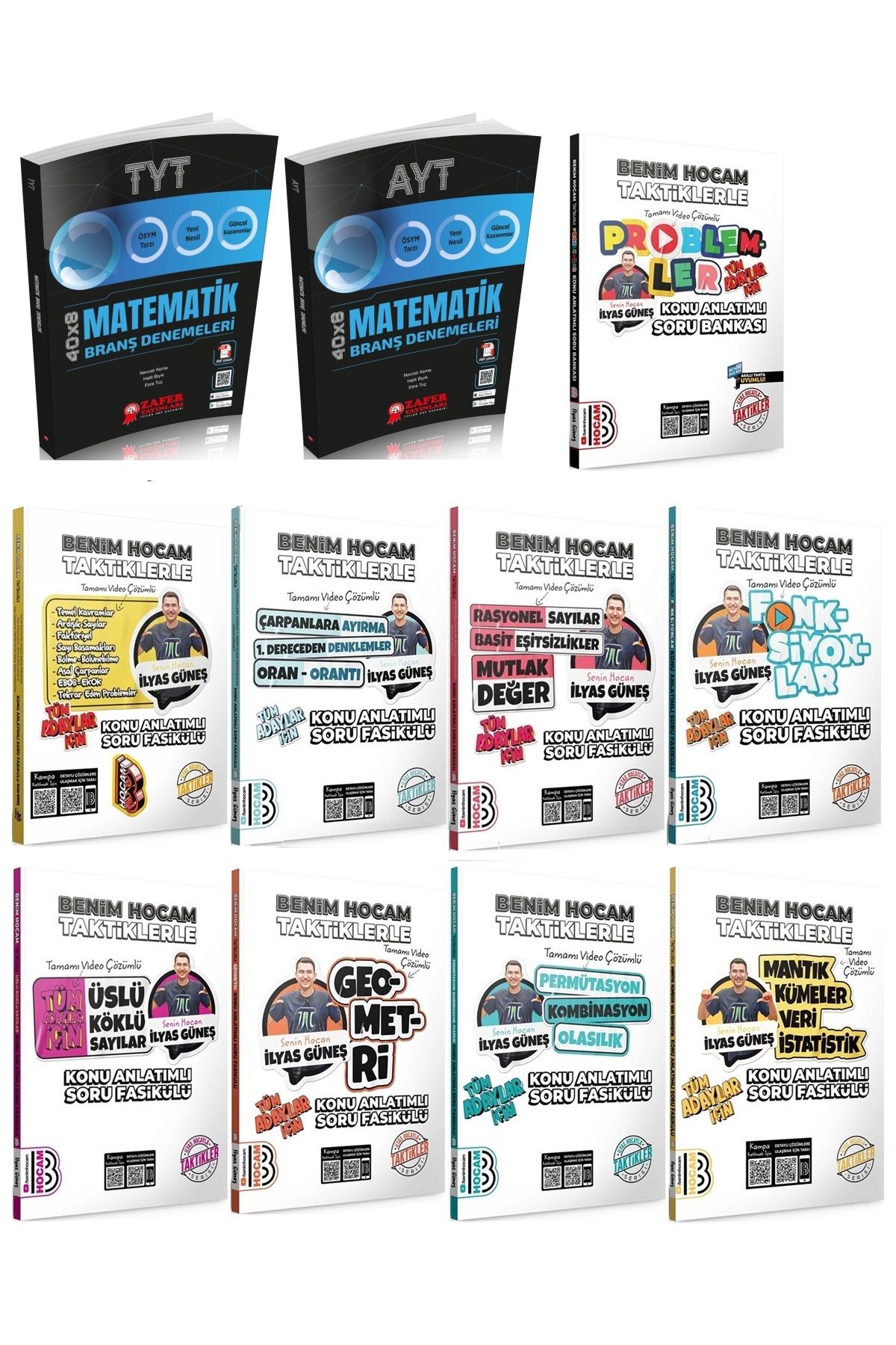 Zafer Yayınları Zafer TYT-AYT Matematik Deneme + Benim Hocam Taktiklerle Temel Kavramlar Soru Fasikülü Set 11 Kitap