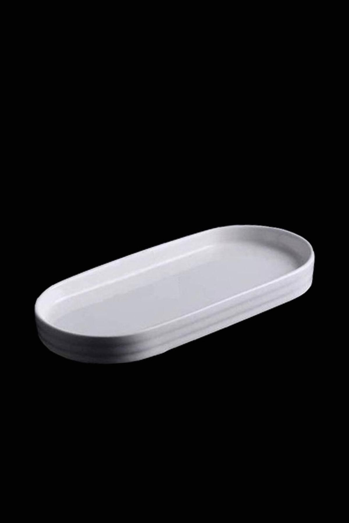AROW Pure Porselen Oval Çerezlik Sunumluk Tabak 1 Adet