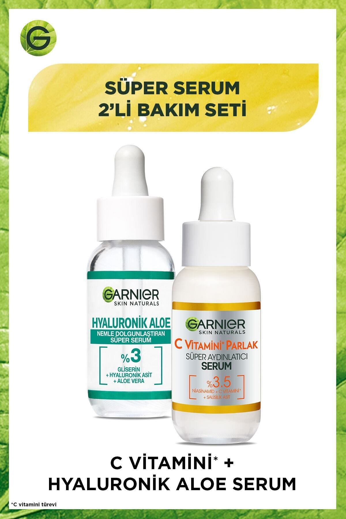 Garnier Süper Serum 2'li Bakım Seti C Vitamini + Hyaluronik Aloe