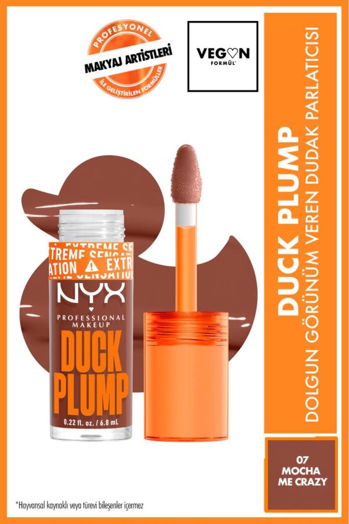 NYX Professional Makeup Duck Plump Dolgun Görünüm Veren Dudak Parlatıcısı - 07 Mocha Me Crazy