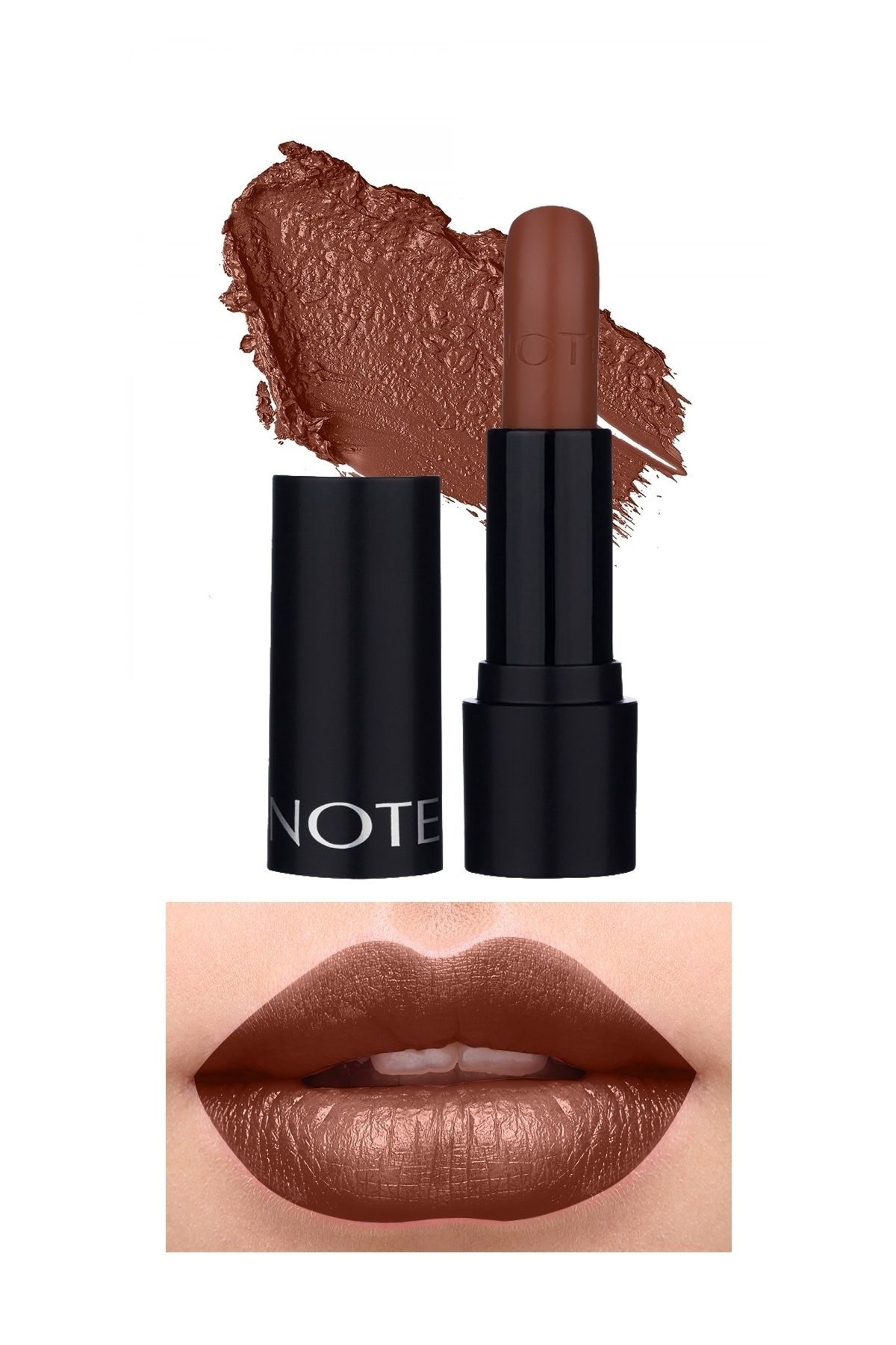Note Cosmetics Deep Impact Lipstick Kremsi Dokulu Yarı Parlak Ruj 09 Spicy Nude - Kahverengi