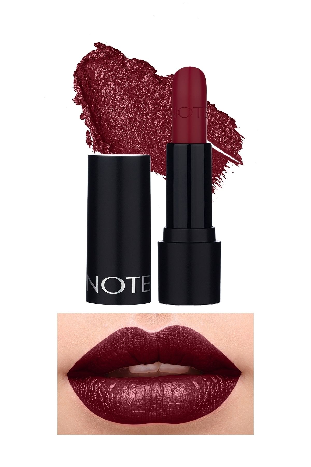 Note Cosmetics Deep Impact Lipstick Kremsi Dokulu Yarı Parlak Ruj 14 Warm Cherry - Kırmızı