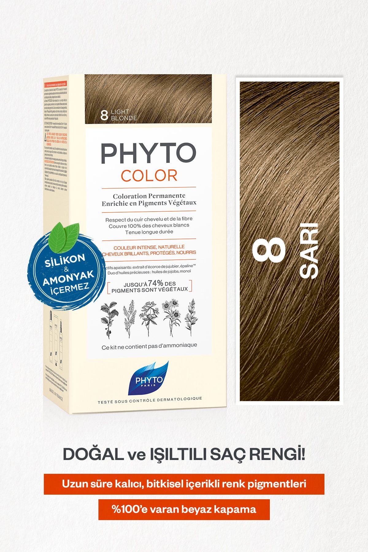 Phyto Phytocolor 8 Sarı Amonyaksız Kalıcı Bitkisel Saç Boyası