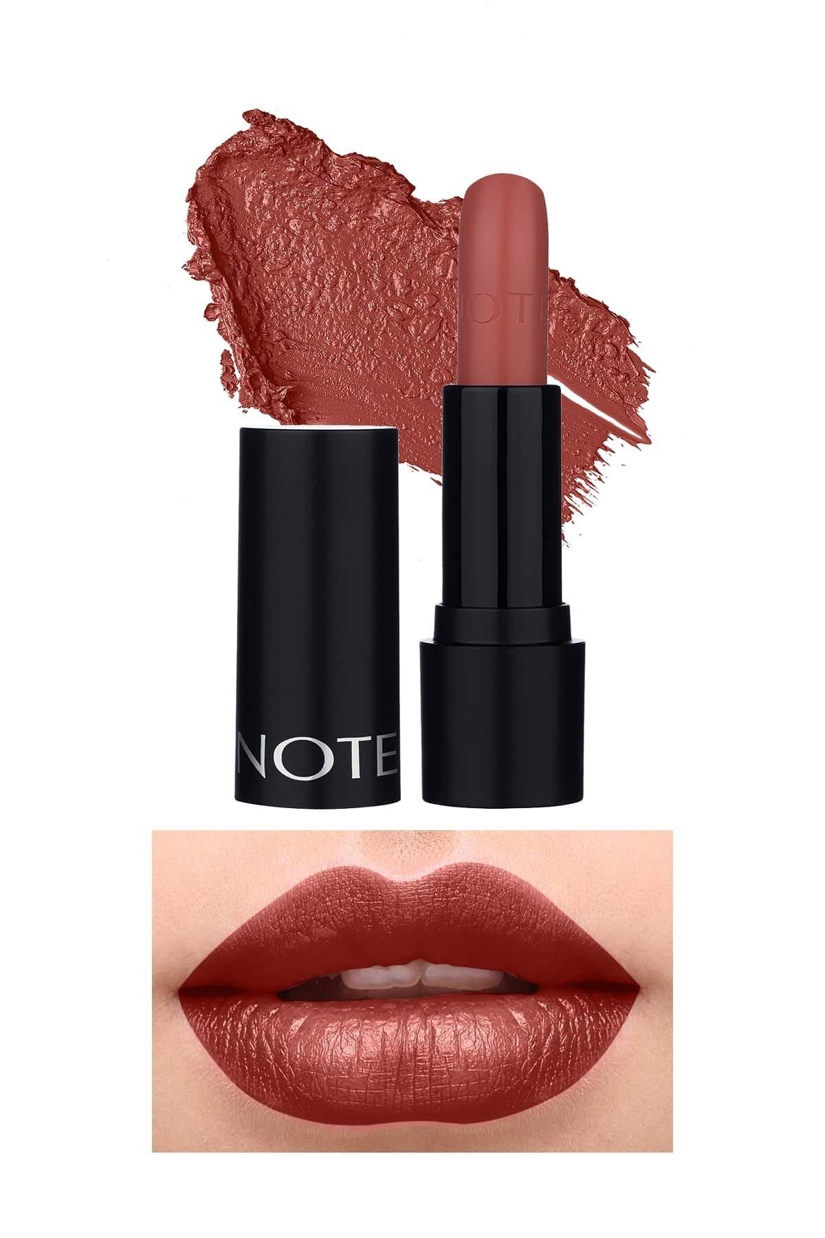 Note Cosmetics Deep Impact Lipstick Kremsi Dokulu Yarı Parlak Ruj 02 Optimistic Rose - Nude