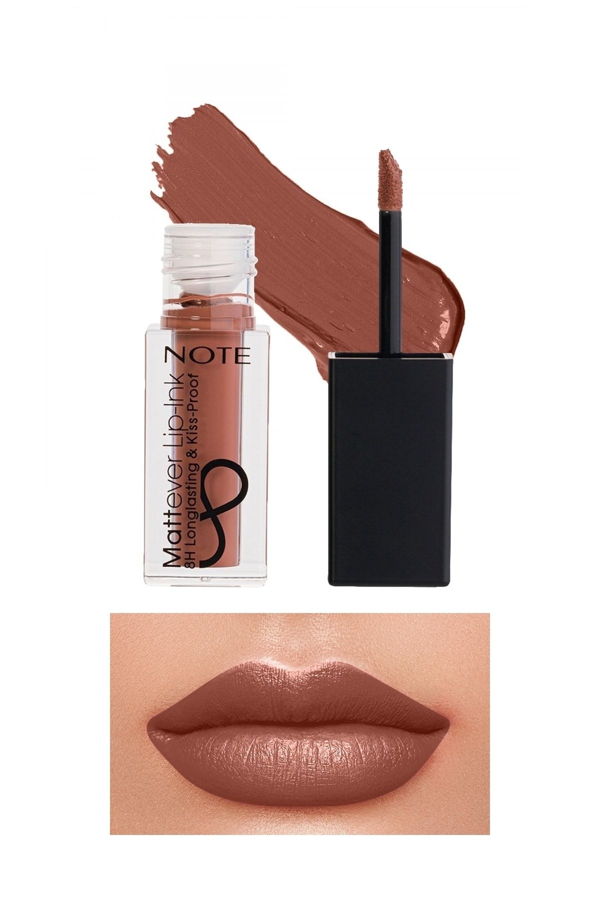 Note Cosmetics Mattever Lip-Ink Mat ve Kalıcı Likit Ruj 02 Sunset Sand - Koyu Nude