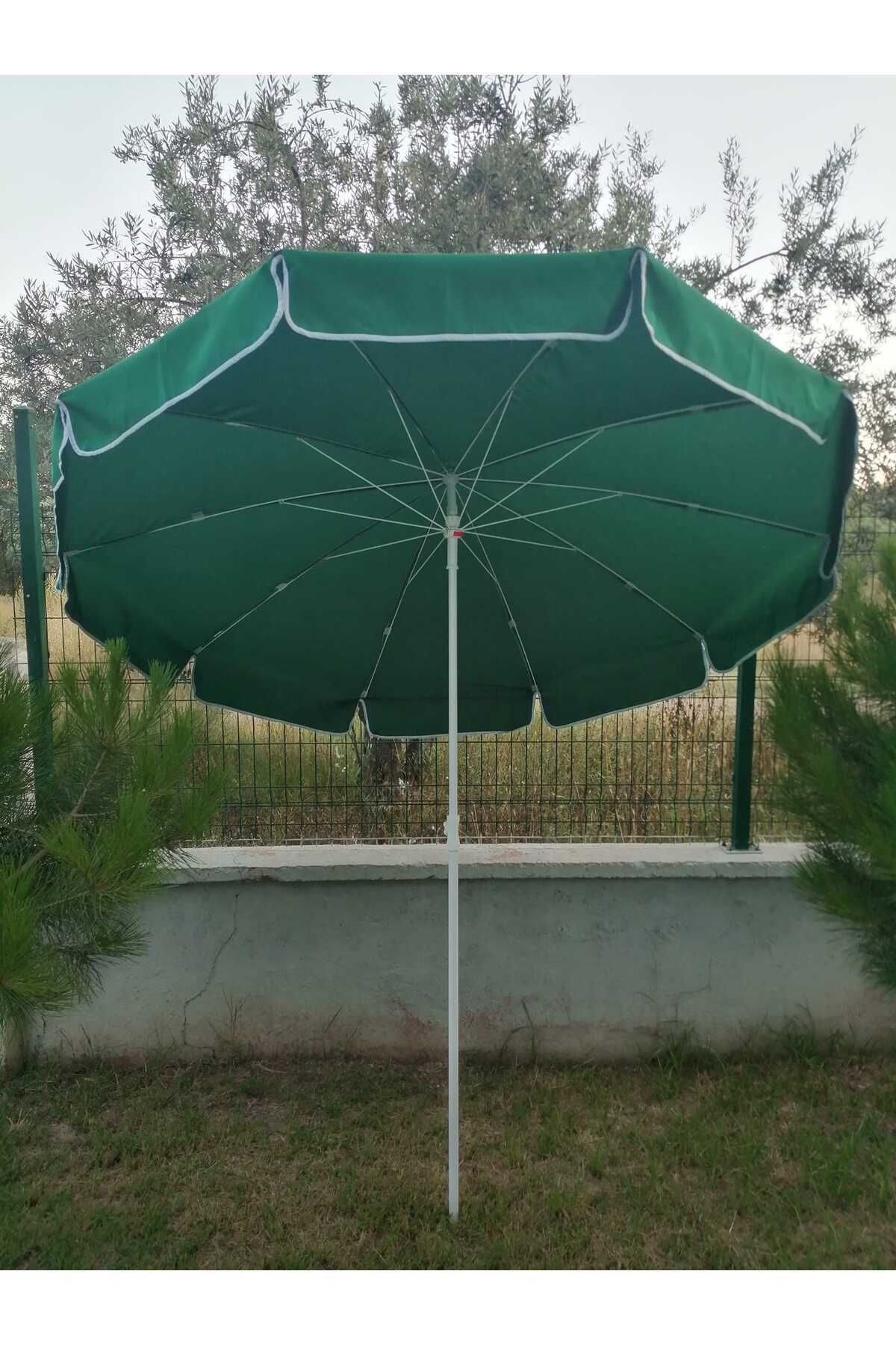 Zey Camping 200 cm çapında 10 telli plaj ve bahçe şemsiyesi (bidon hariçtir)+ TAŞIMA ÇANTASI