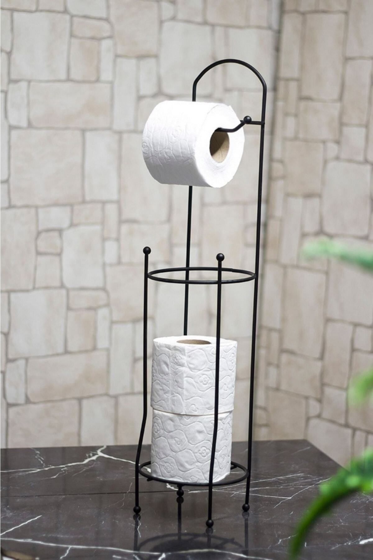 EWs Pratik Wc Tuvalet Kağıtlık Siyah Ferforje
