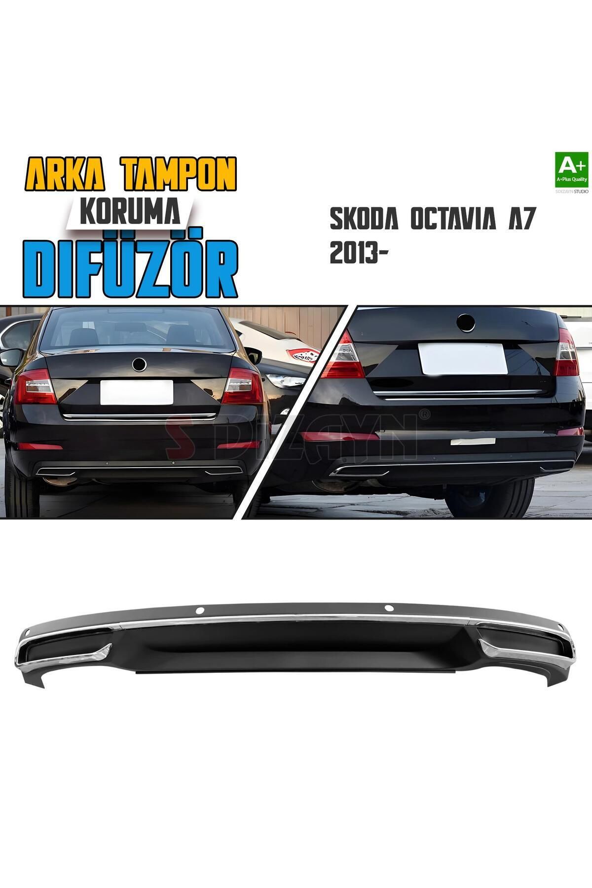 S Dizayn S-dizayn Skoda Octavia A7 Arka Tampon Difüzör Egzozlu Oem Still 2013 Üzeri A Kalite