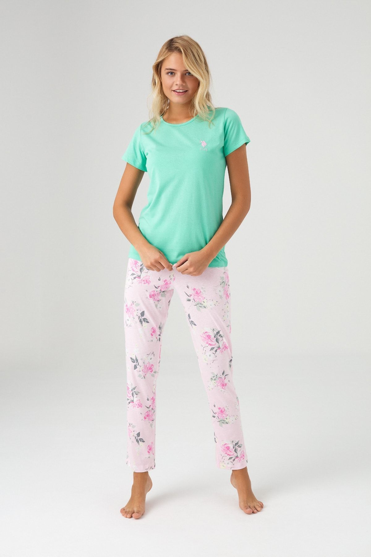 U.S. Polo Assn. Kadın Yeşil Pijama Takımı