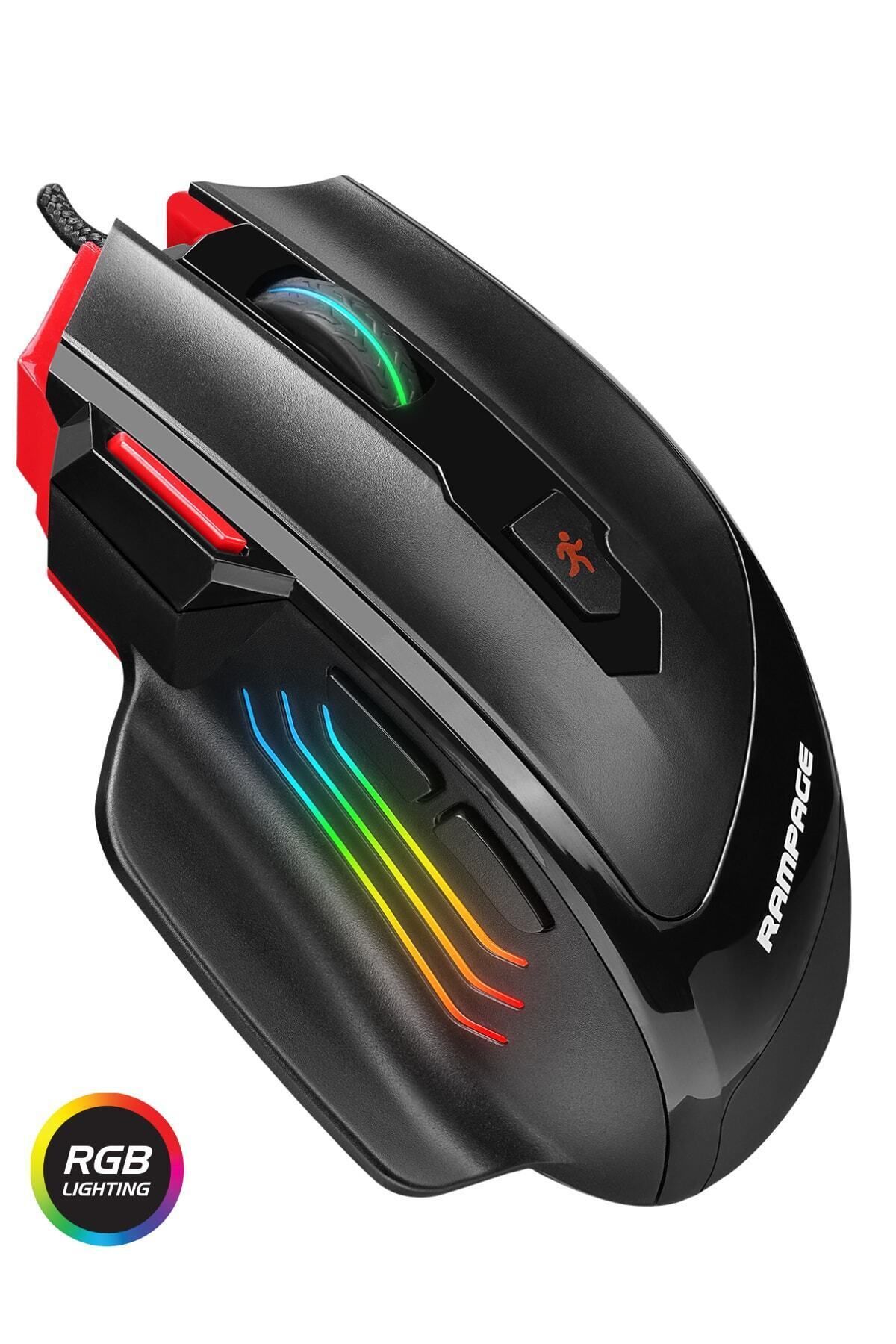 Rampage Smx-r17 X-rapıer Siyah 7 Tuşlu 7200dpi Gaming Oyuncu Mouse ( Ağırlık Ayarlanabilir )