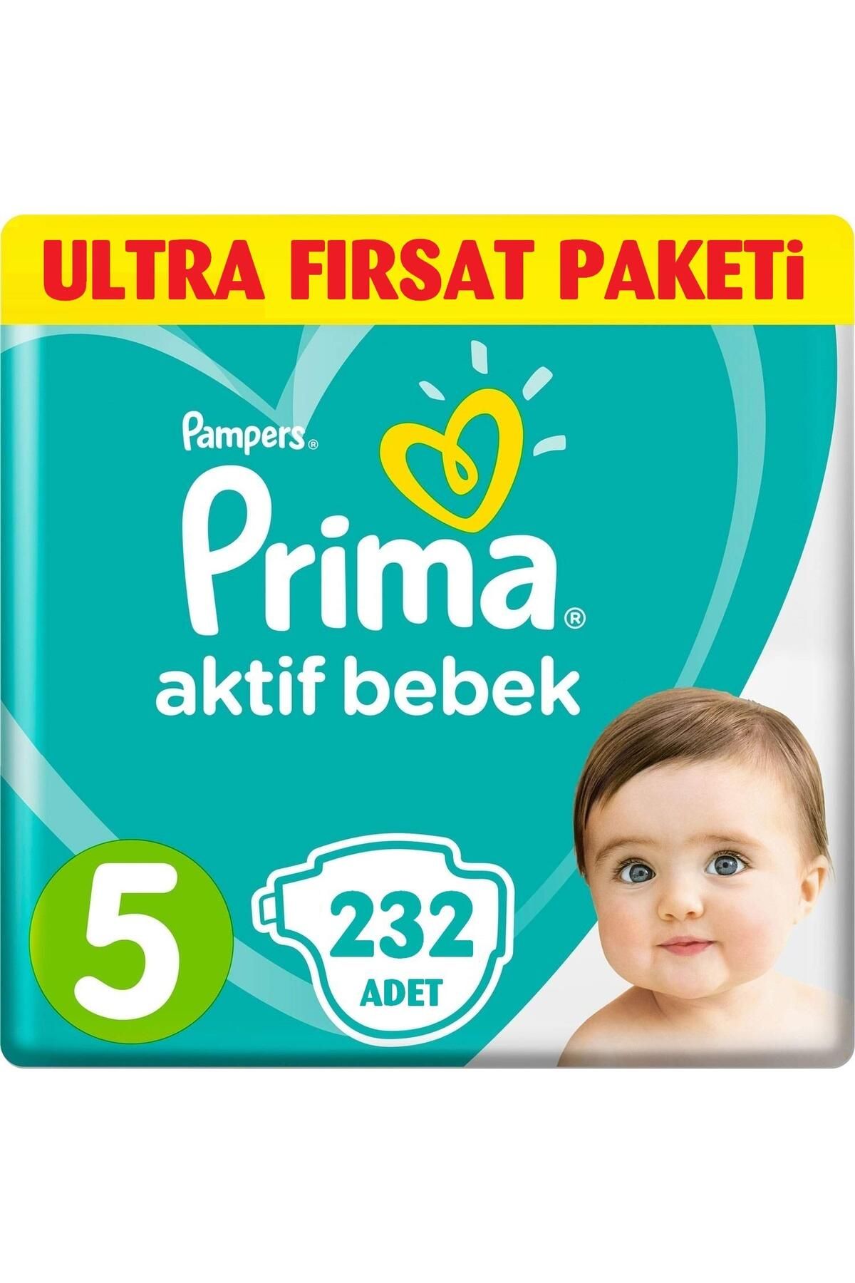 Prima Pampers Bebek Bezi Aktif Bebek Aylık Junior 5 No 116 Lı X 2 Adet