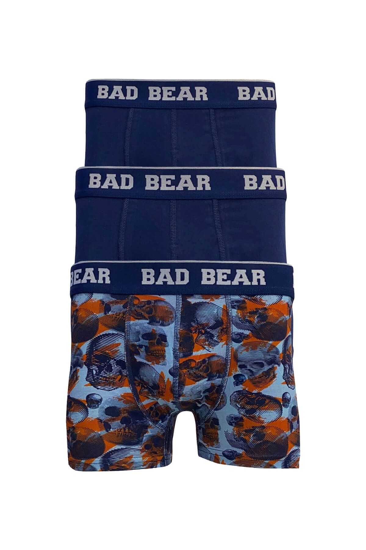 Bad Bear Redrum 3 Pack Lacivert Desenli 3'lü Erkek Boxer Set
