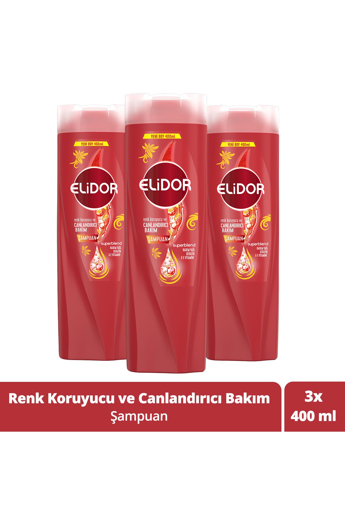 Elidor Superblend Saç Bakım Şampuanı Renk Koruyucu Ve Canlandırıcı Bakım 400 ml X3 Adet