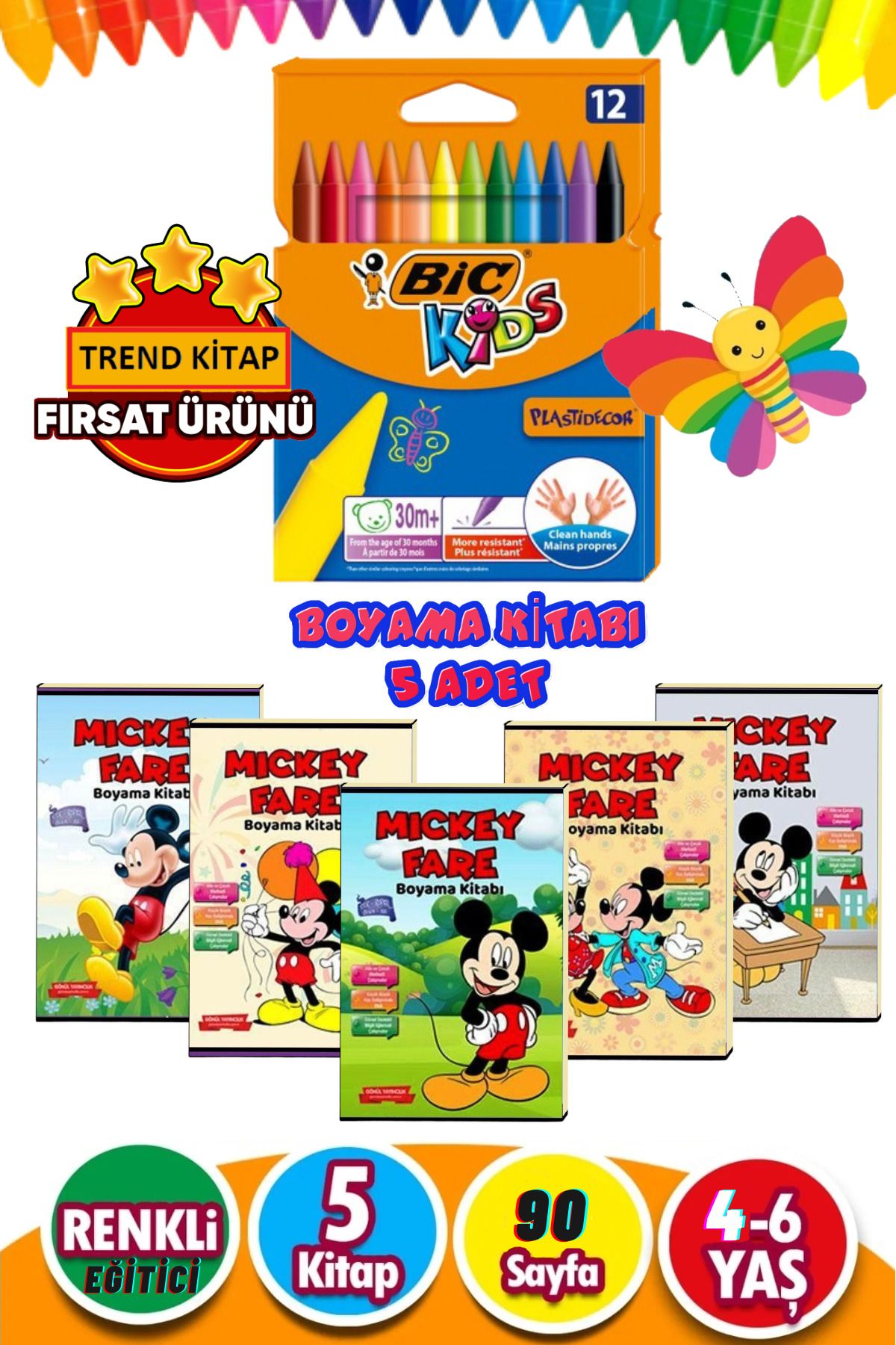 GÖNÜL YAYINCILIK Okul Öncesi Küçük Mickeyfare Etkinlik Boyama Seti (4-6 YAŞ)