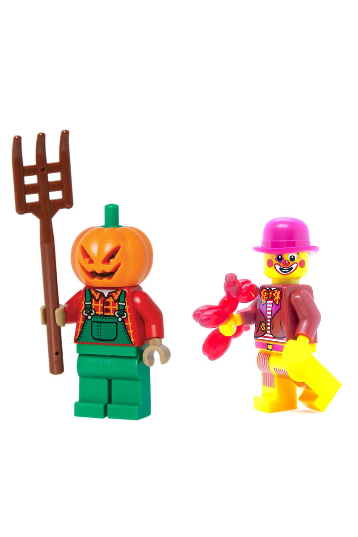 LEGO Orijinal Minifigürler - Korkuluk Balkabağı Palyaço Scarecrow Pumpkin Clown Orijinal Minifigür