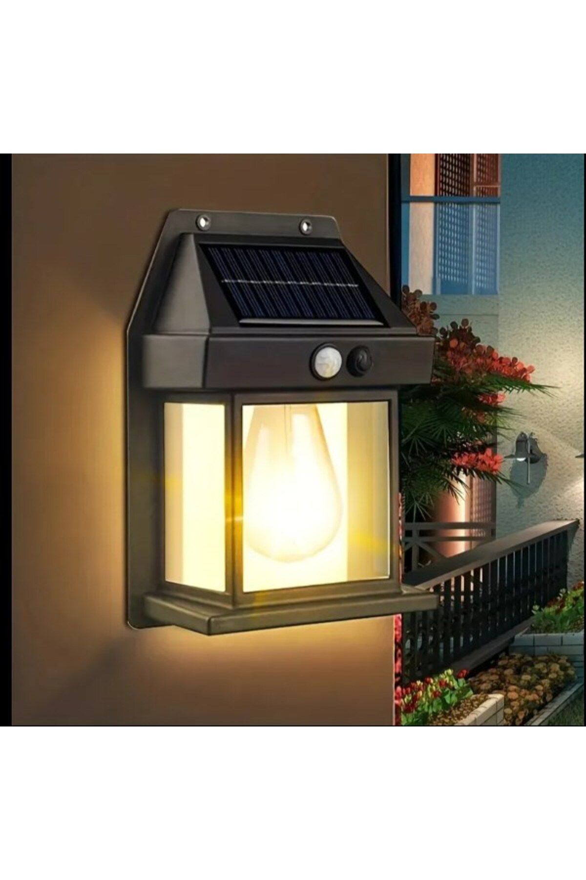 HediyeFilesi Güneş Enerjili Bahçe Led Ampul Hareket Sensörlü Bahçe Led Su Geçirmez 3 Mod'lu Solar Led