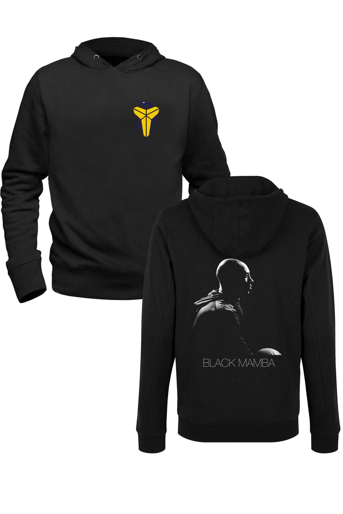 Alfa Tshirt Legendary Mamba Tasarımlı Dijital Baskılı Siyah Ön Arka Çocuk Baskılı Sweatshirt