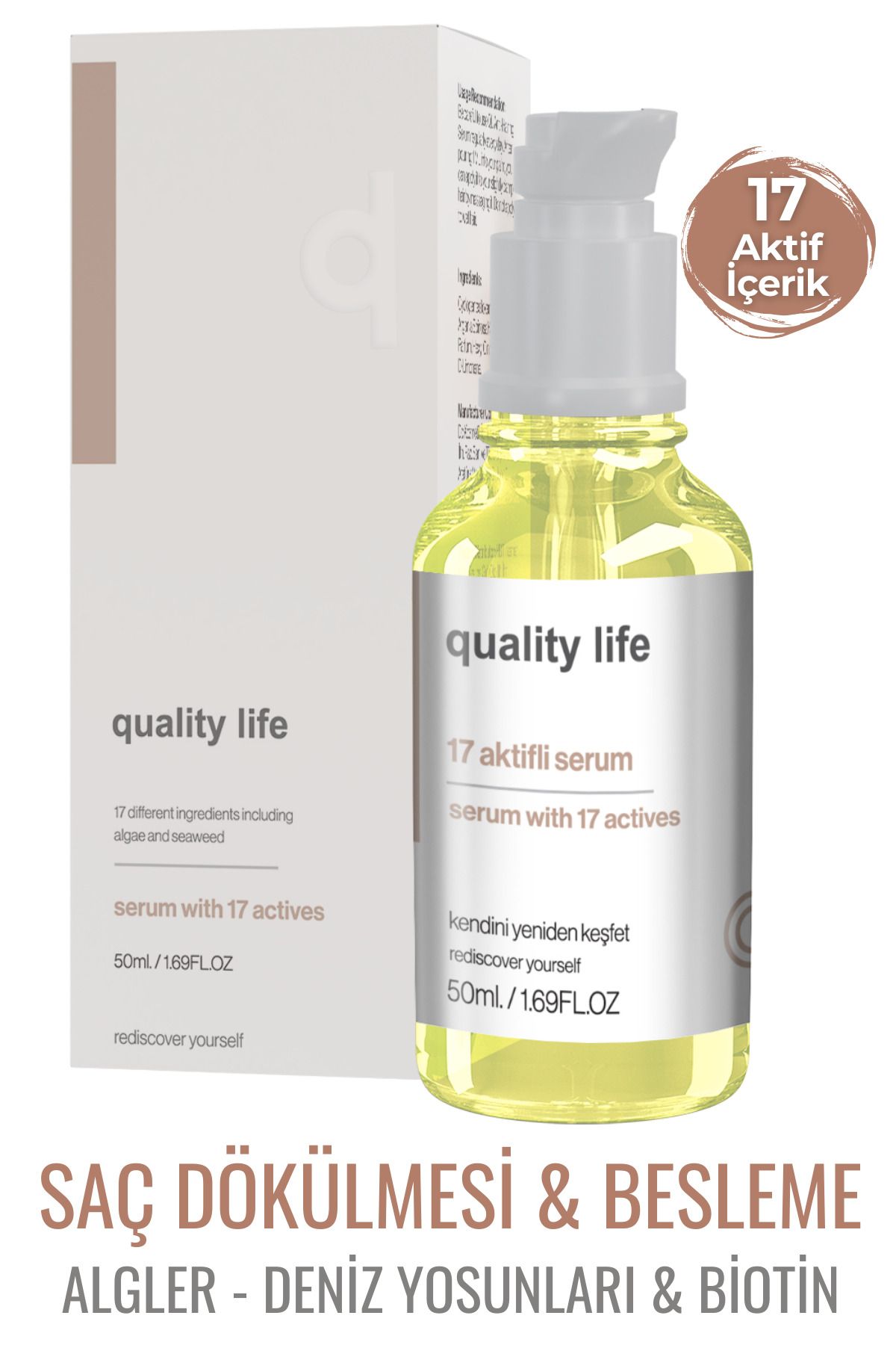 Quality Life 17 Aktifli Saç Dökülmesine Karşı Serum - Saç Güçlendirici Dökülme Karşıtı Saç Serumu Ve Yağı