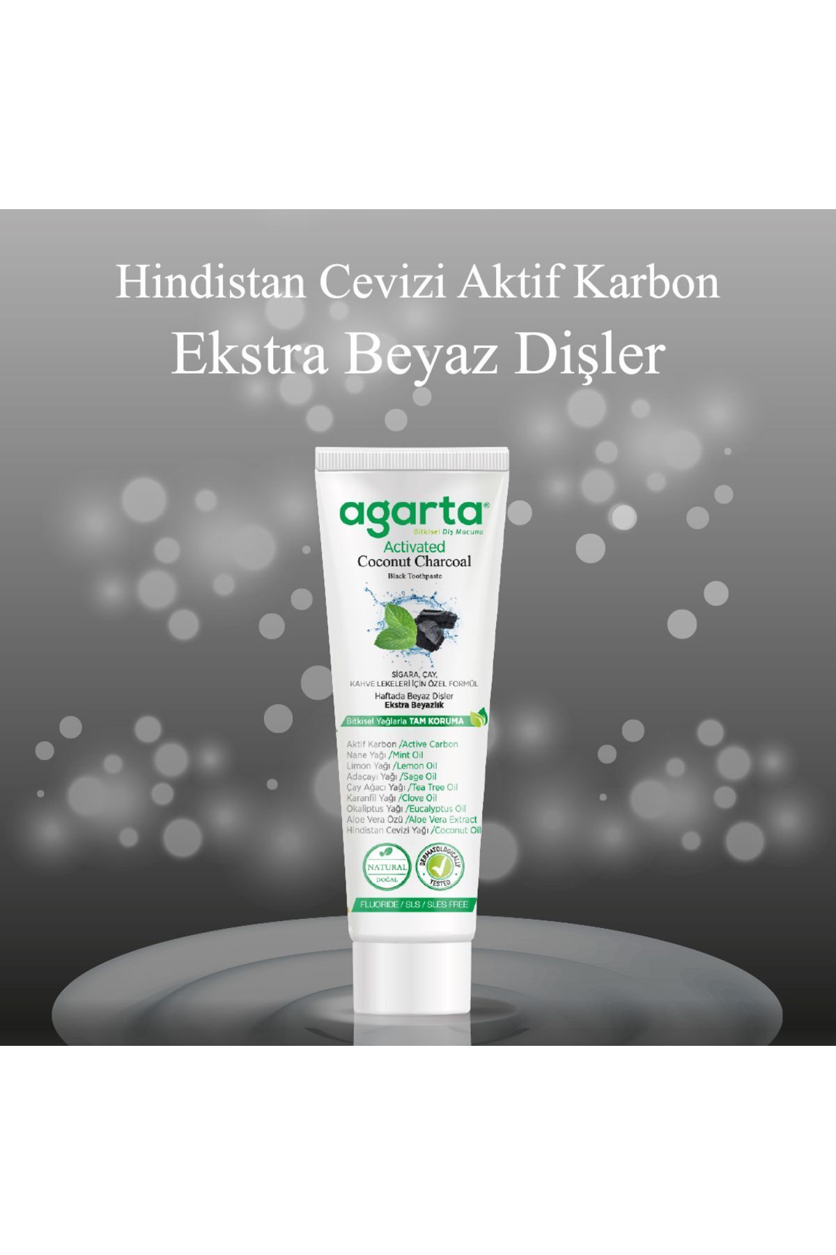 Doğal Hindistan Cevizi Özlü Aktif Karbonlu Florürsüz Diş Macunu 100 Ml/130 gr_3
