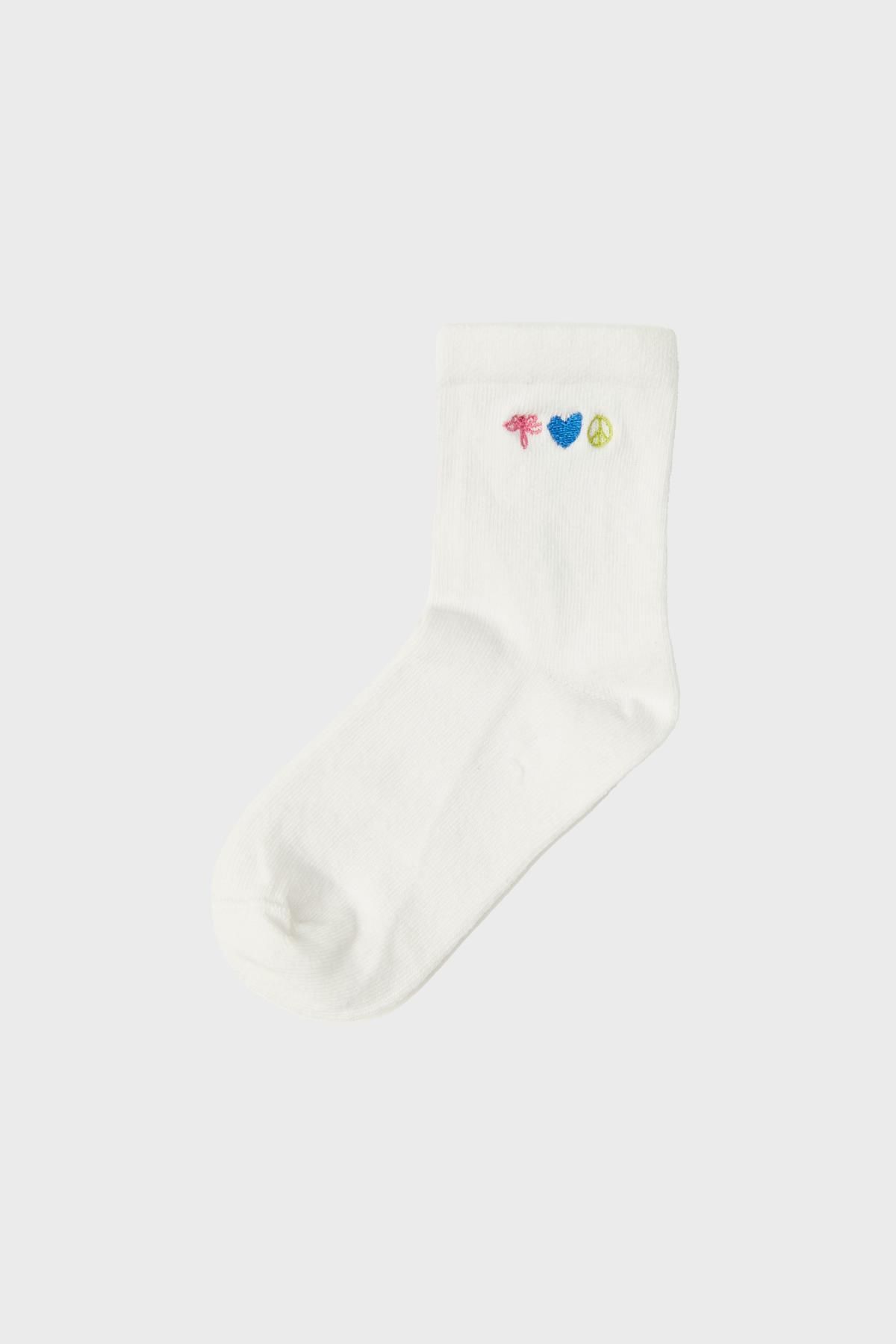Tyess BG Store Kız Çocuk Beyaz Çorap
