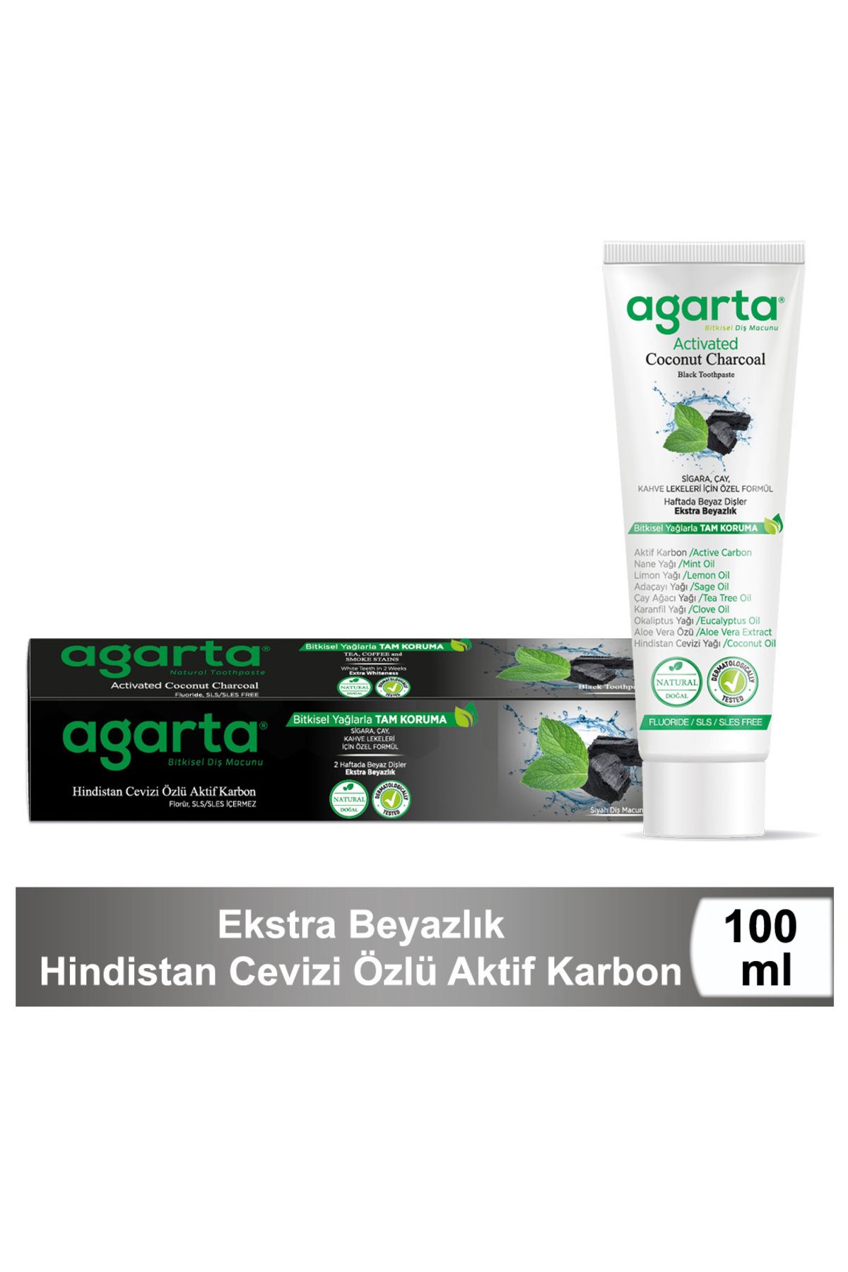 Doğal Hindistan Cevizi Özlü Aktif Karbonlu Florürsüz Diş Macunu 100 Ml/130 gr_1