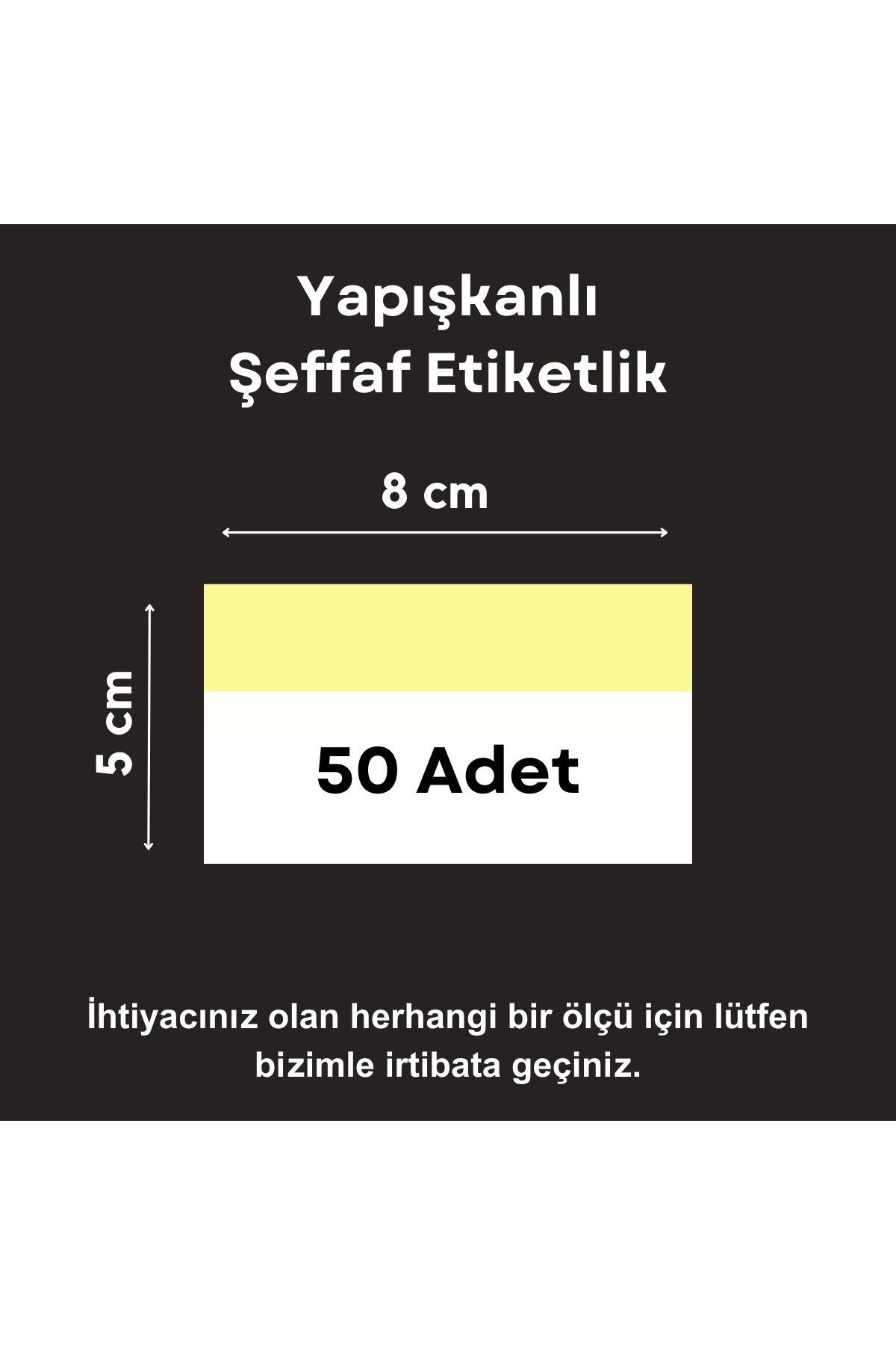 Şeffaf Etiket 50 ad PVC Etiketlik Yapışkanlı 8x5 cm Raf Etiket Cebi Yapışkanlı Şeffaf Ürün Etiketliği İsimlik
