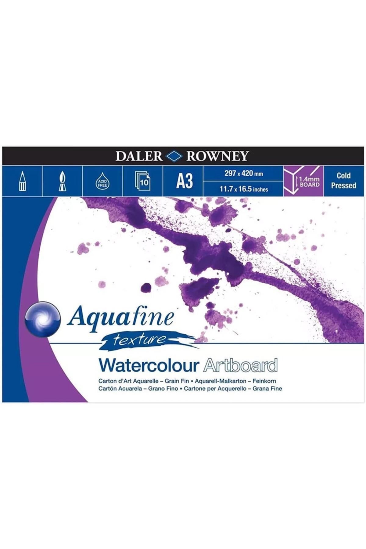 Daler Rowney Aquafine Texture Artboard Sulu Boya Bloğu 10 Yaprak A3