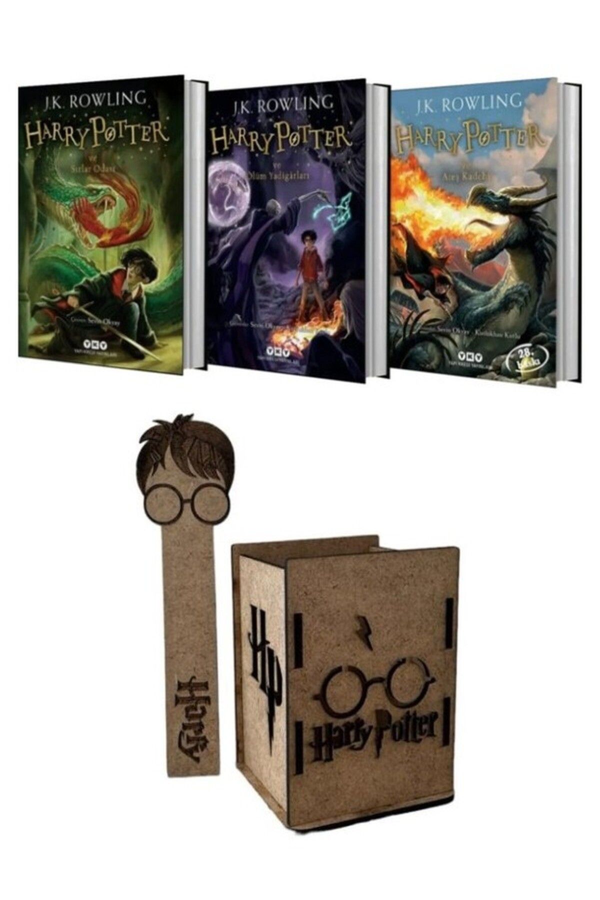 Yapı Kredi Yayınları Harry Potter Ve Sırlar Odası Harry Potter Ve Ölüm Yadigarları-Ateş Kadehi Kalemlik ve Ayraç HEDİYE