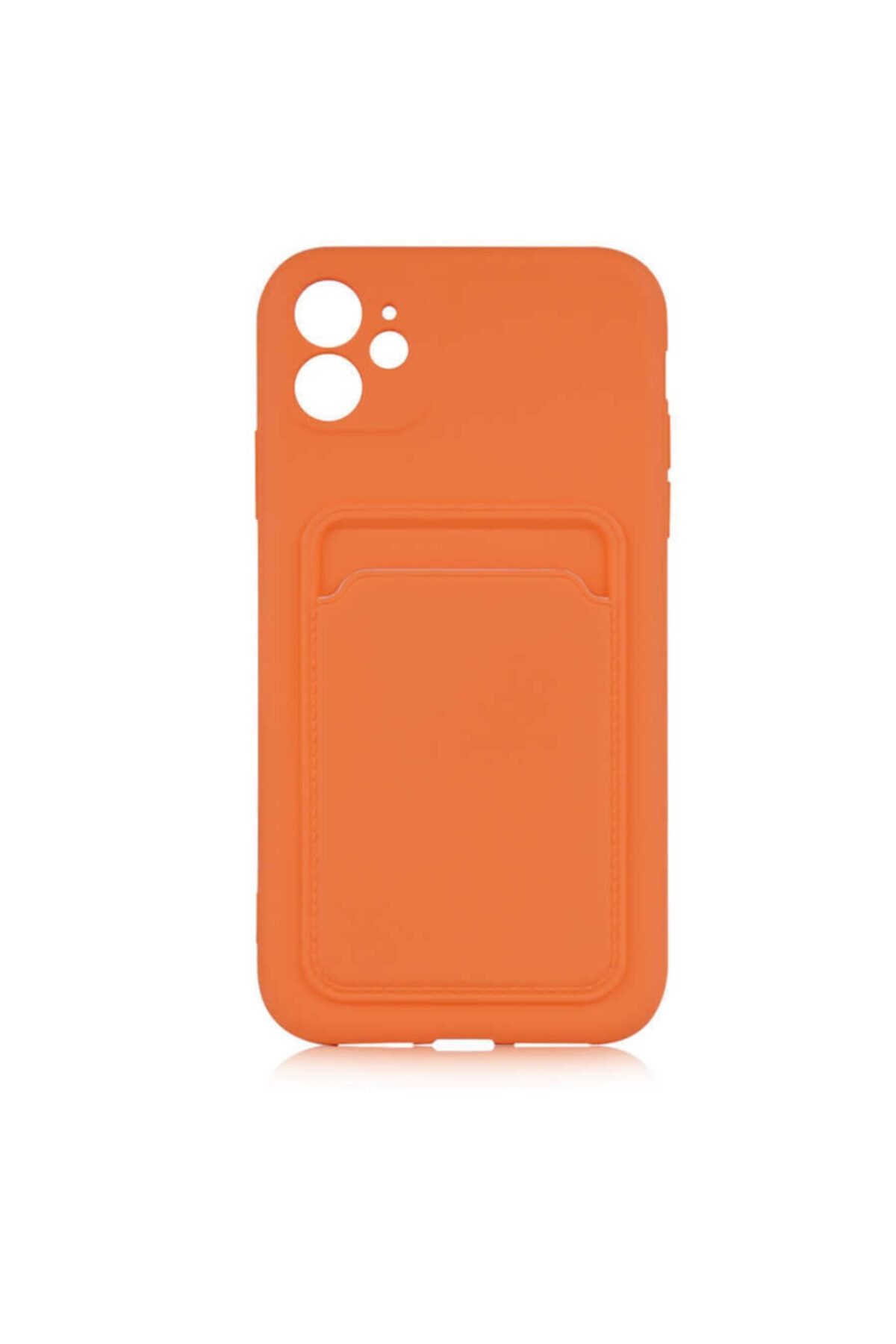 Nezih Case Apple Iphone 11 Uyumlu Kadife Cüzdan Kılıf Turuncu